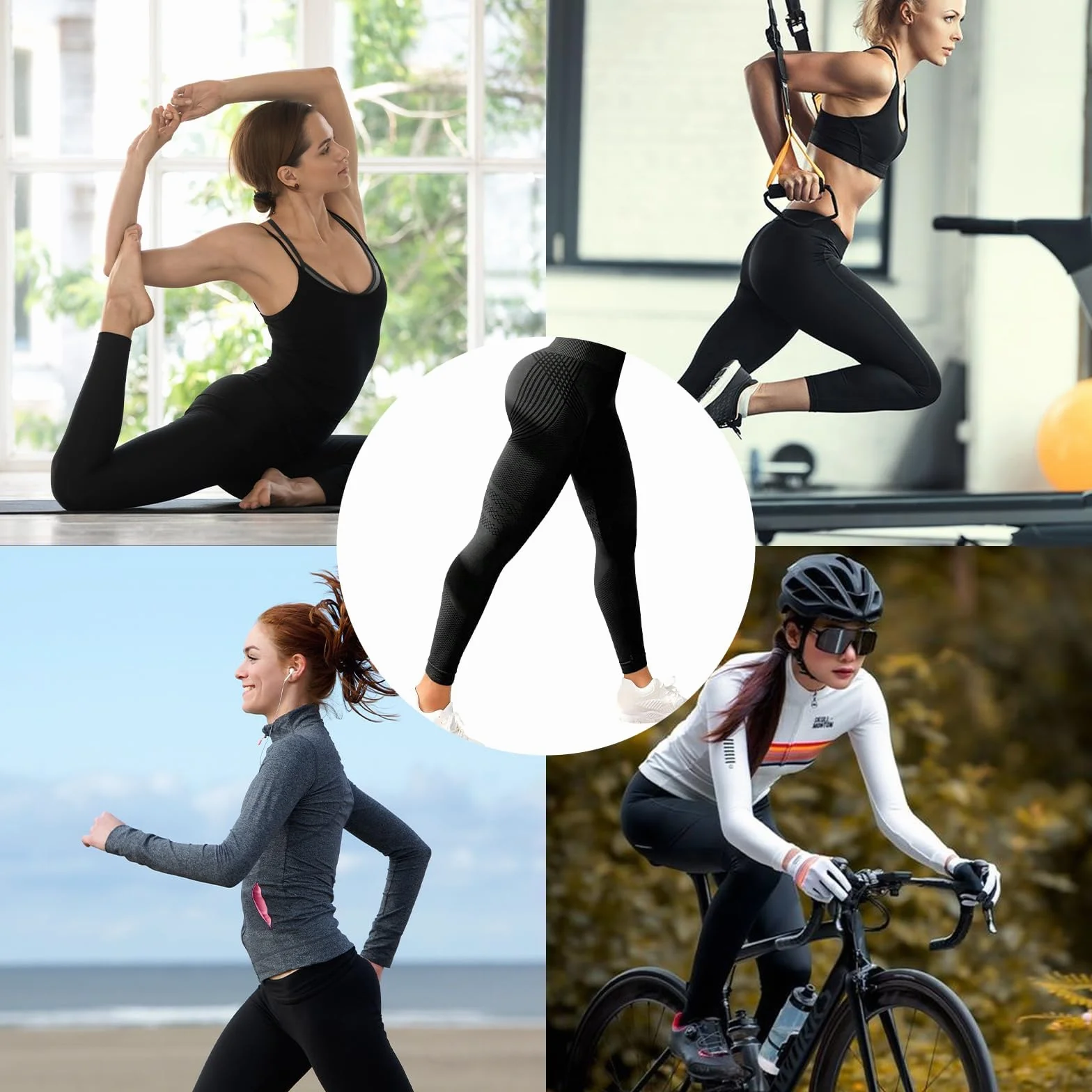 Legginsy dla kobiet UK 3D kompresyjne wyszczuplające spodnie do jogi, legginsy Cellumove wysoka talia, bezszwowa kontrola brzucha, nieprzezroczyste, modelujące figurę, podnoszące pośladki, fitness