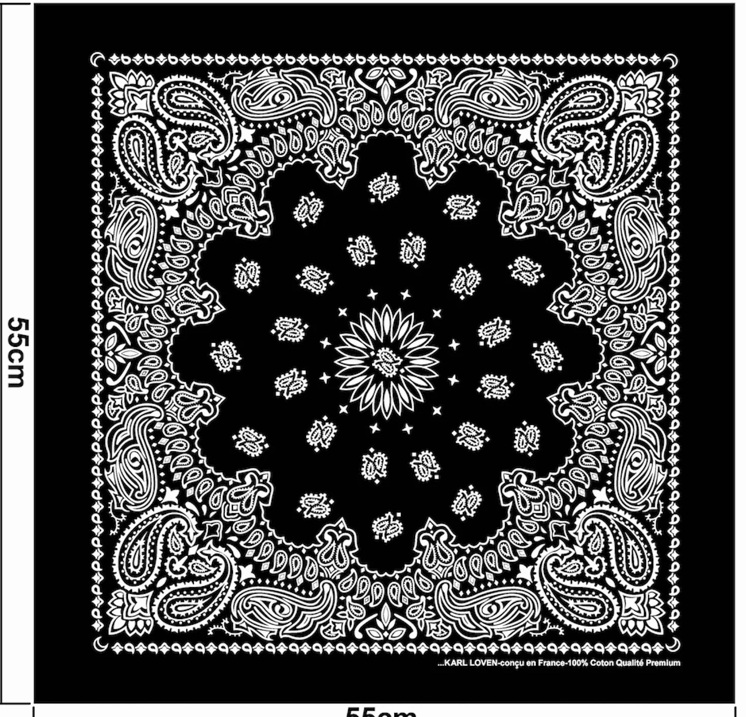 ...KARL LOVEN Bandana 100% bawełna jakość premium dla kobiet i mężczyzn, chusta na szyję, chusta na głowę, oryginalny wzór Paisley, nakrycie głowy, szal na nadgarstek, głowa, rowerzysta