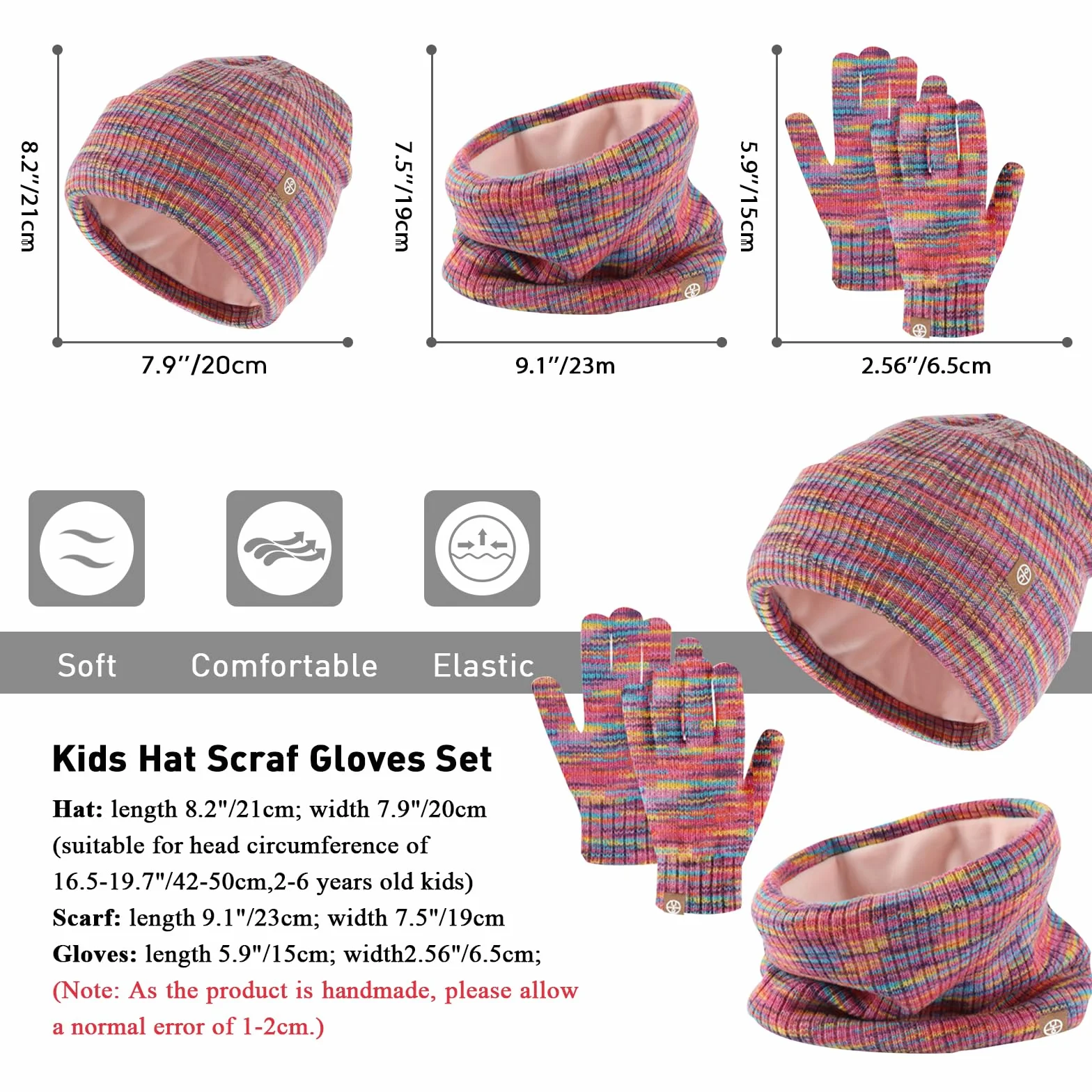 Zimowa czapka beanie, szalik, zestaw rękawiczek, dziecięca czapka zimowa, szalik, czapka, ciepła czapka beanie, dla chłopców z ekranem dotykowym, okrągły zestaw dla dzieci w wieku 5-12 lat