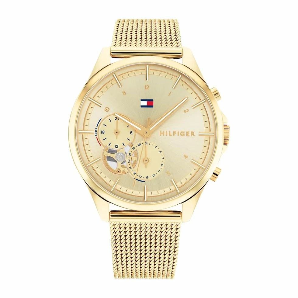 Tommy Hilfiger Analogowy wielofunkcyjny zegarek kwarcowy dla kobiet z bransoletą ze stali nierdzewnej