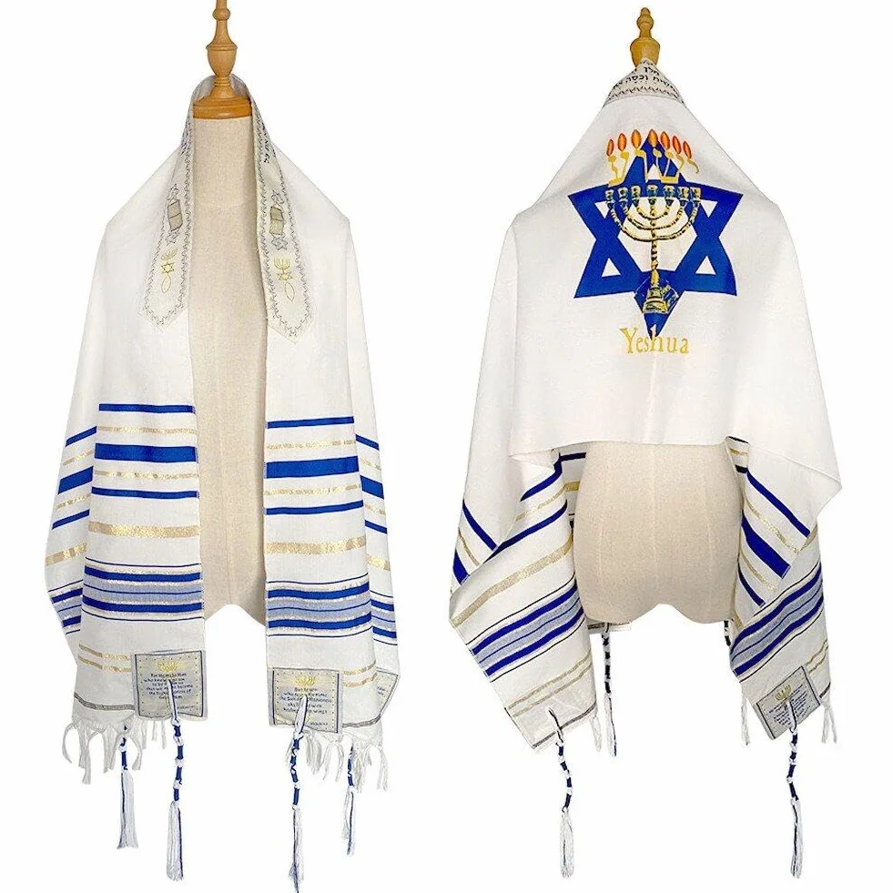 Yeshua World Light Mesjański talit szal modlitewny szalik modlitewny z materiałową torbą Izrael okłady szal dla mężczyzn kobiet