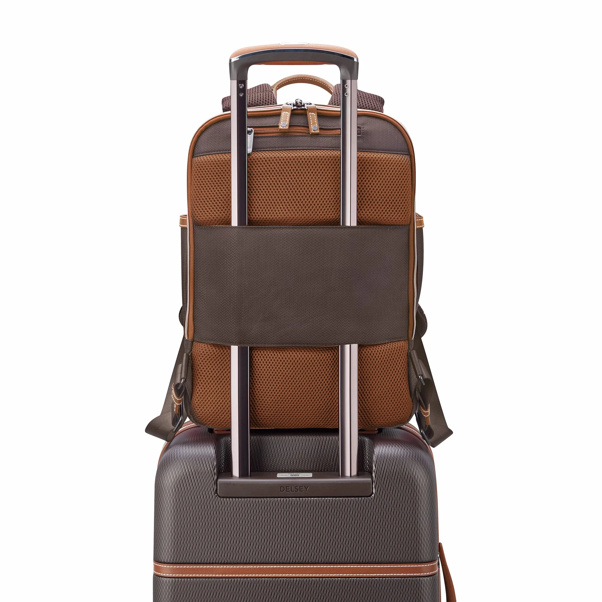 DELSEY PARIS Chatelet Air 2.0 Hardside Luggage with Spinner Wheels, Chocolate Brown, 2 Piece Set, (20/Backpack)