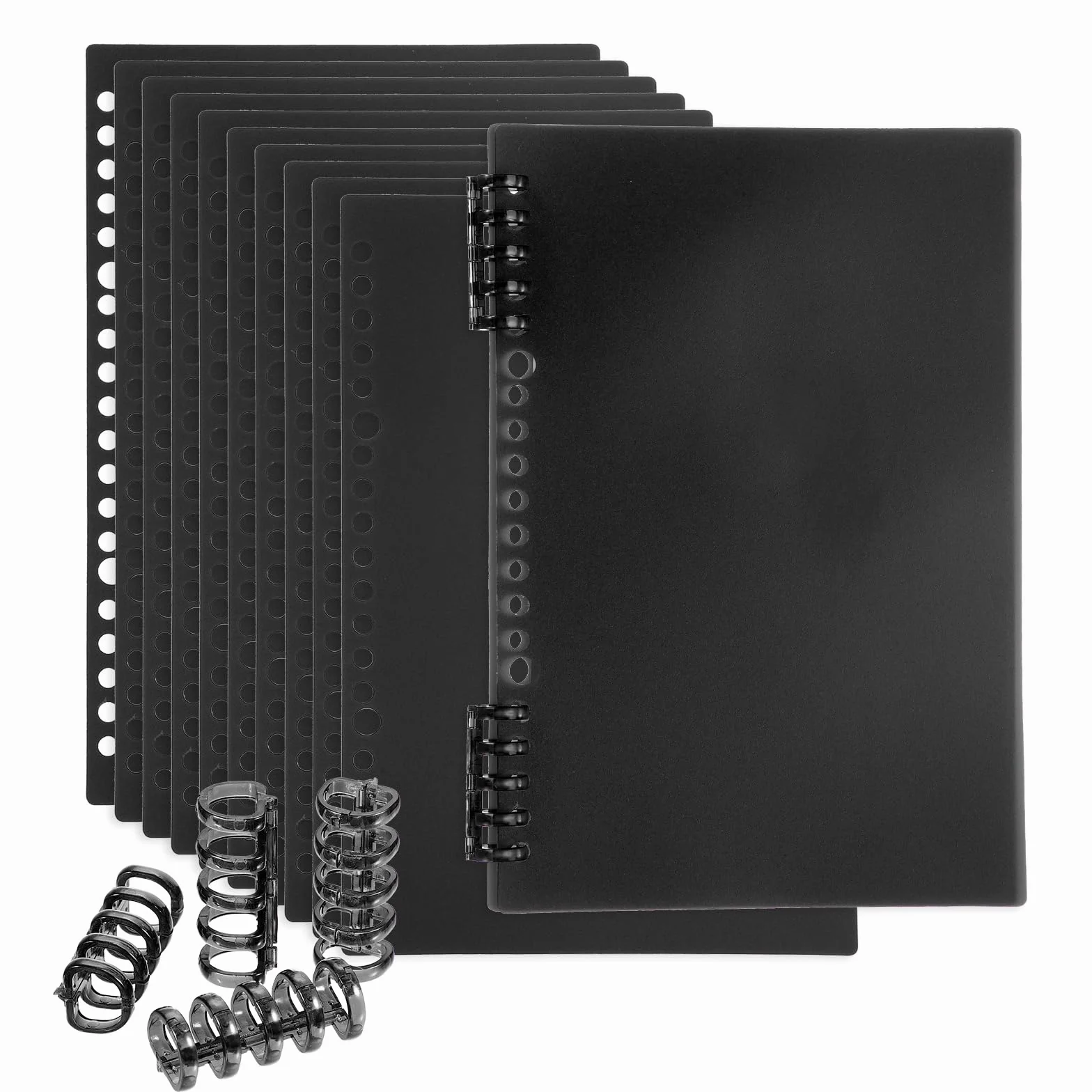 PATIKIL 12 sztuk okładek do bindowania, A5 (21 x 14 cm), plastikowe okładki na notatniki z grzebieniem do oprawy, do prezentacji raportu, czarne