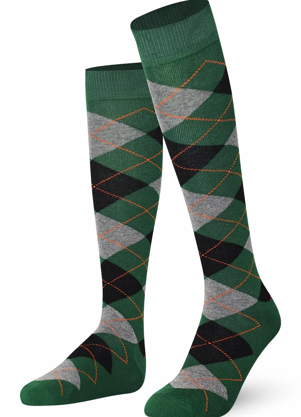 Mysocks podkolanówki dla kobiet i mężczyzn - oddychająca, czesana bawełna, bezszwowe palce, argyle, unisex, długie skarpetki - codzienne skarpetki golfowe do kolan