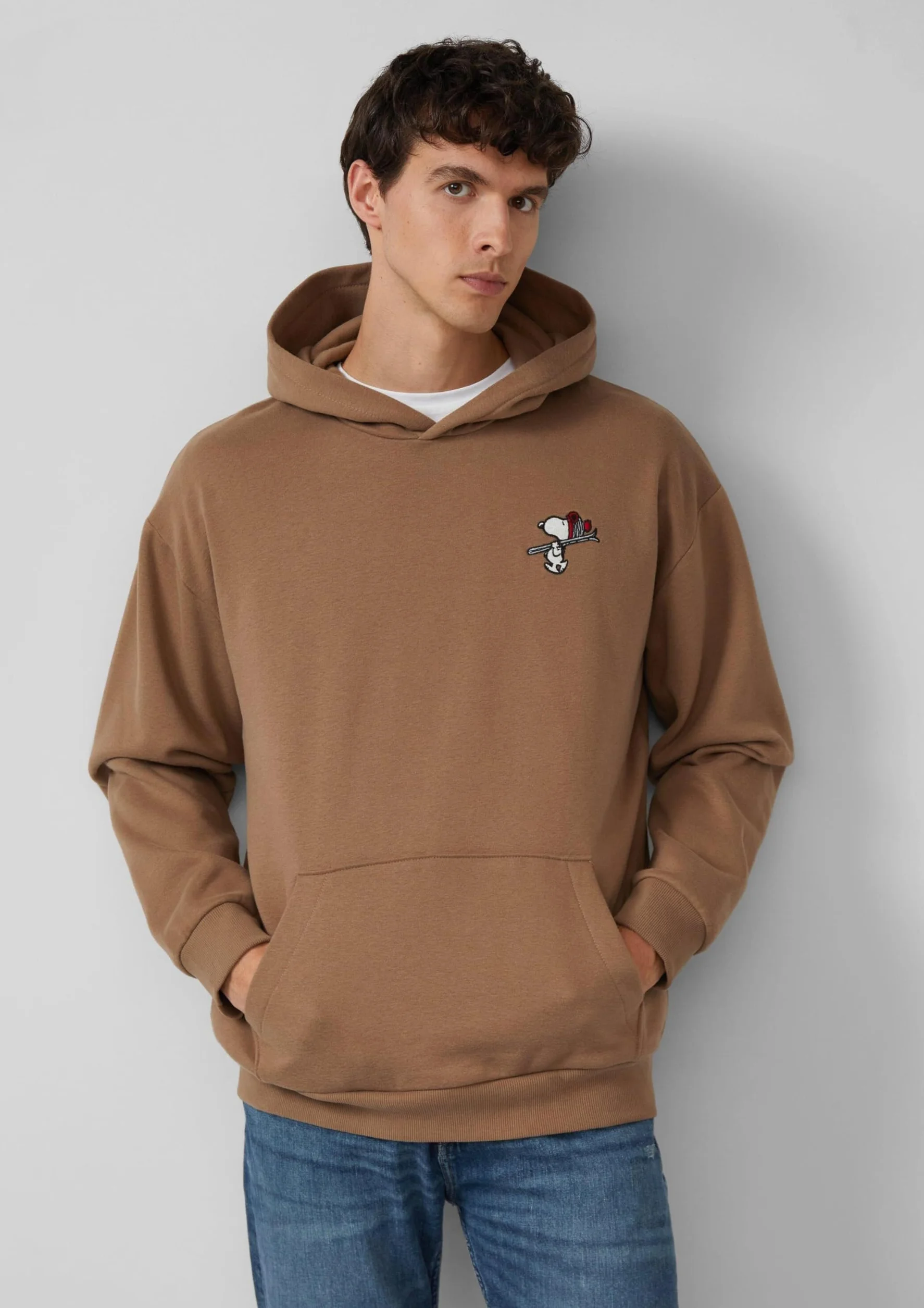 s.Oliver Bluza z kapturem i grafiką Peanuts® Mężczyźni 2172540