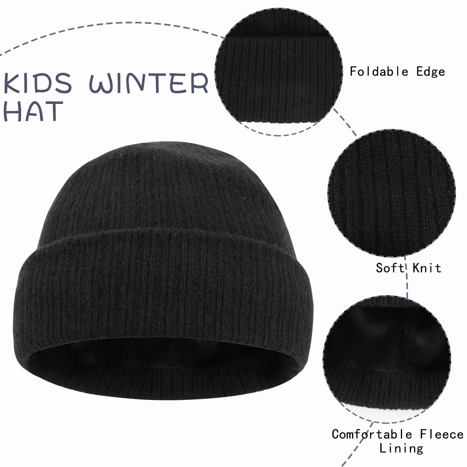 QKURT Dziecięca czapka beanie, szalik, rękawica, dziecięca zimowa czapka termiczna ocieplacz na szyję rękawiczki do ekranu dotykowego miękki ciepły kapelusz szalik rękawica kolorowa dla 5-10 lat