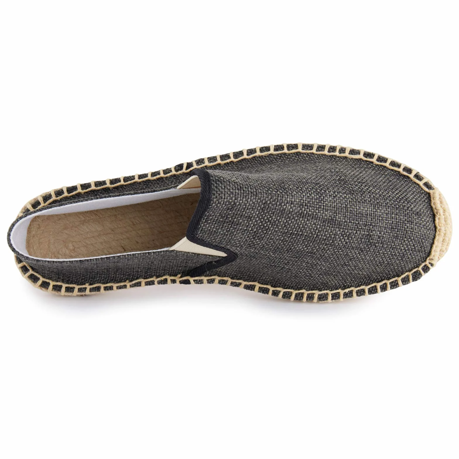Alexis Leroy Jednolity kolor Slipper Espadryle Męski Flats Slip-On z płótna żaglowego Czarny 44 EU