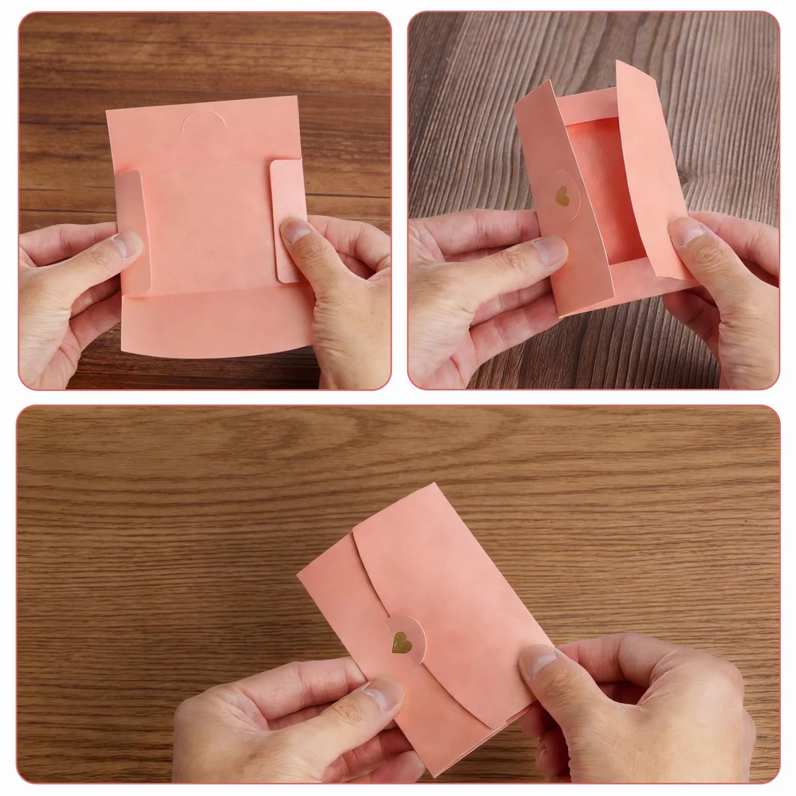 20 mini kopert z zamknięciem w kształcie serca, papier perłowy, 7 x 10,5 cm, małe koperty mini na bony, karty podarunkowe, elegancka koperta prezentowa na Walentynki, urodziny