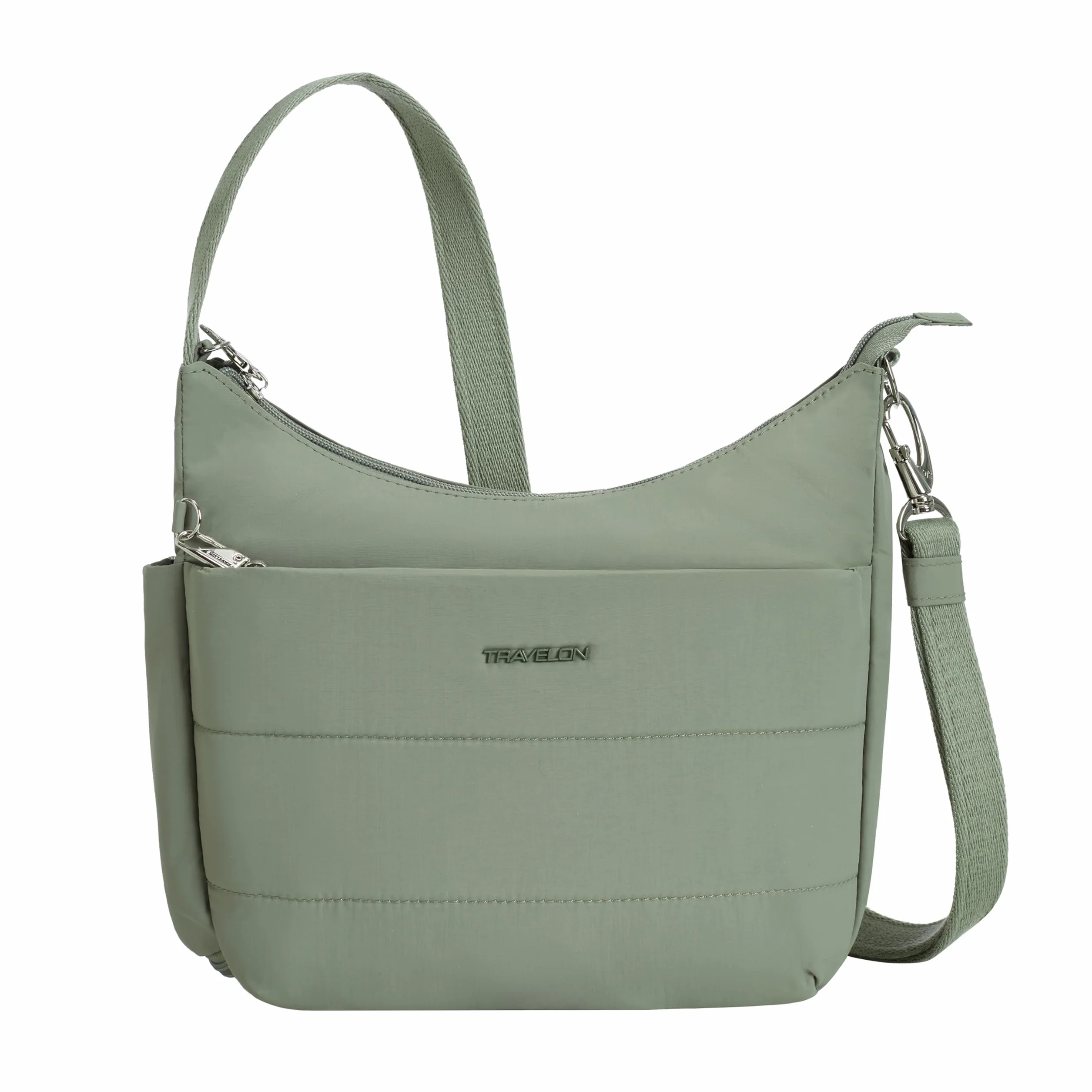 Travelon Unisex Anti-Theft Roam Medium Crossbody, Mech, 8"H(center) x 9.75"H(wing) x 11W x 3"D