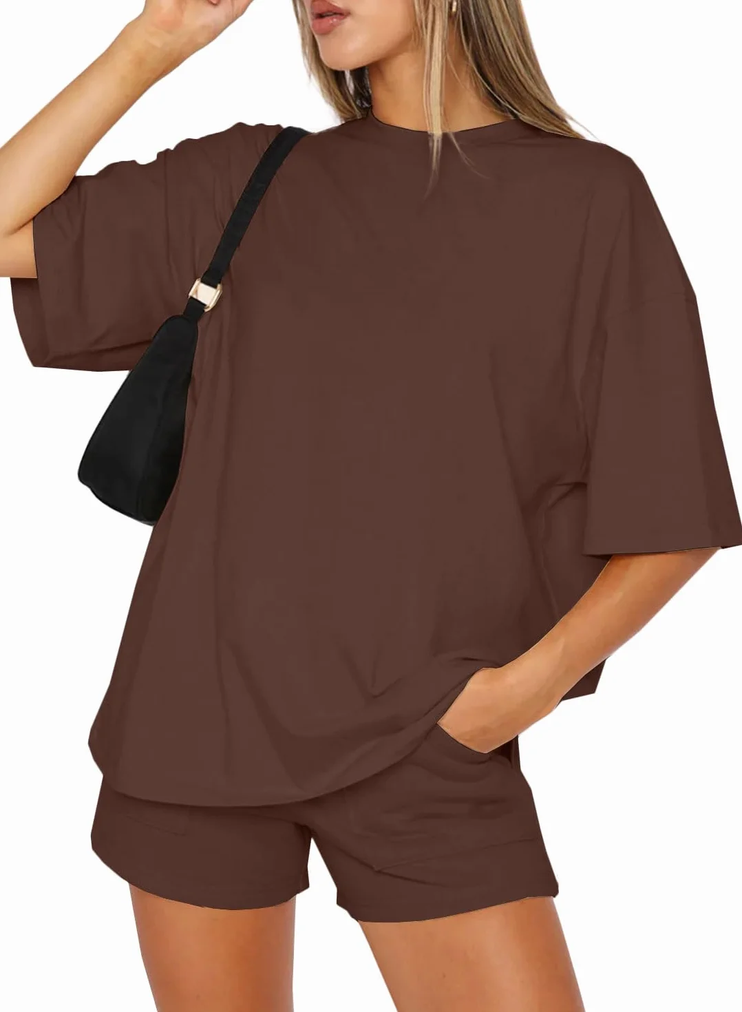CheChury Zestaw dresów dla kobiet lato pełny dres 2-częściowy t-shirt z krótkim rękawem szorty sportowe na co dzień sportowy elegancki fitness bieganie jogging odzież sportowa damska