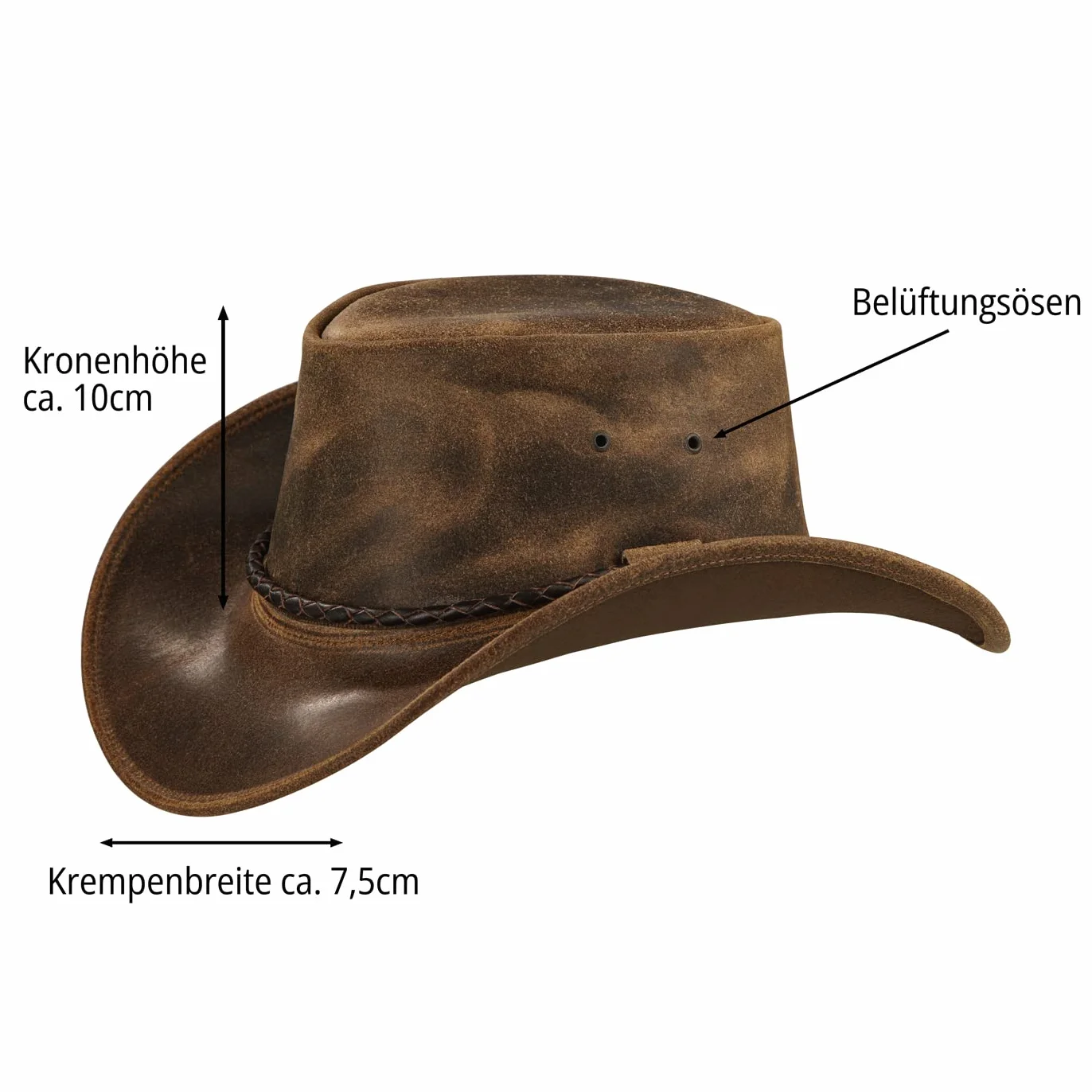 Damski męski kowbojski kapelusz skórzany NEMI unisex w 3 kolorach