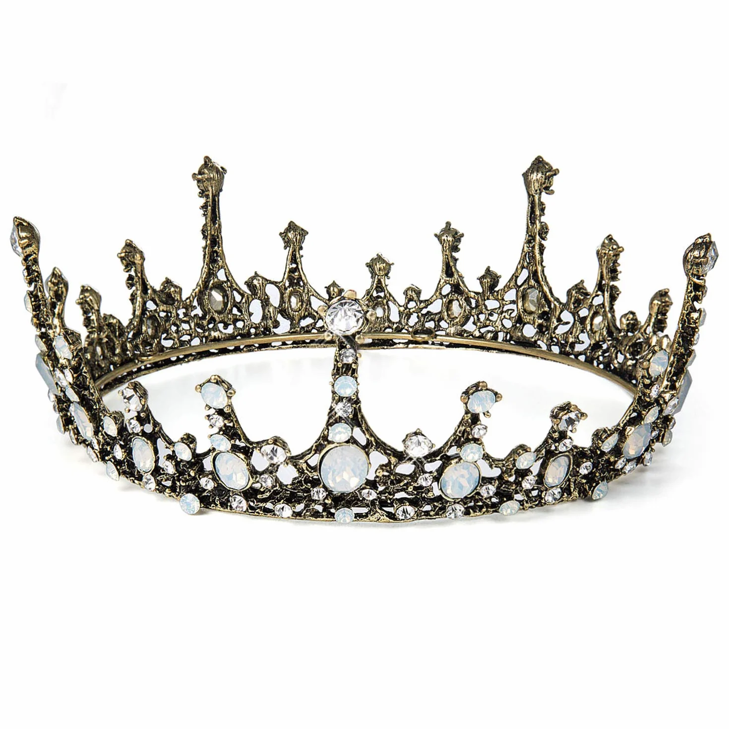 Czemo diadem księżniczki, tiara, z kryształkami Strass, barokowa korona królowej, na wesele, uroczystości, przyjęcia