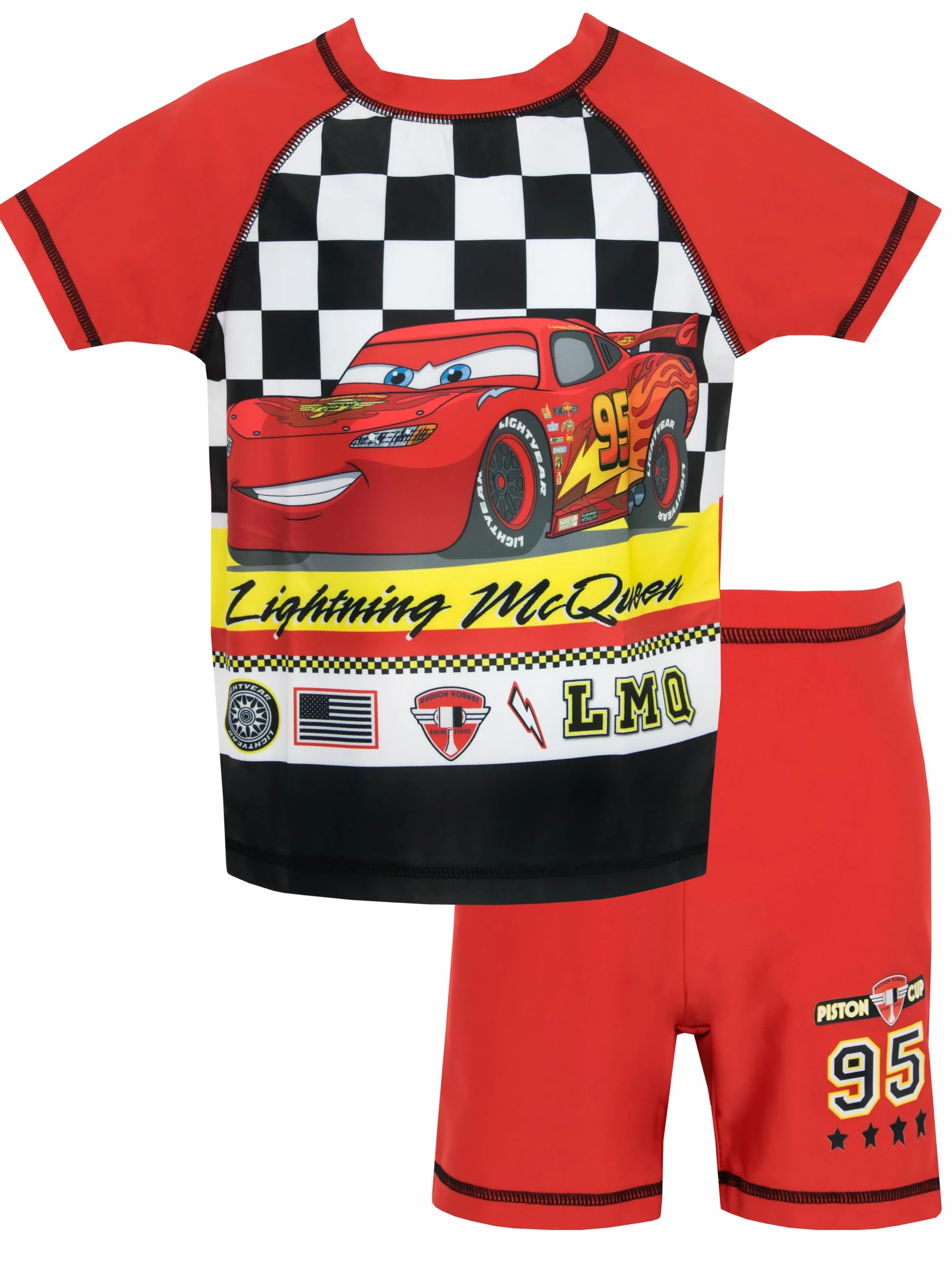 Disney Cars Lightning McQueen dwuczęściowy kostium kąpielowy dla chłopców