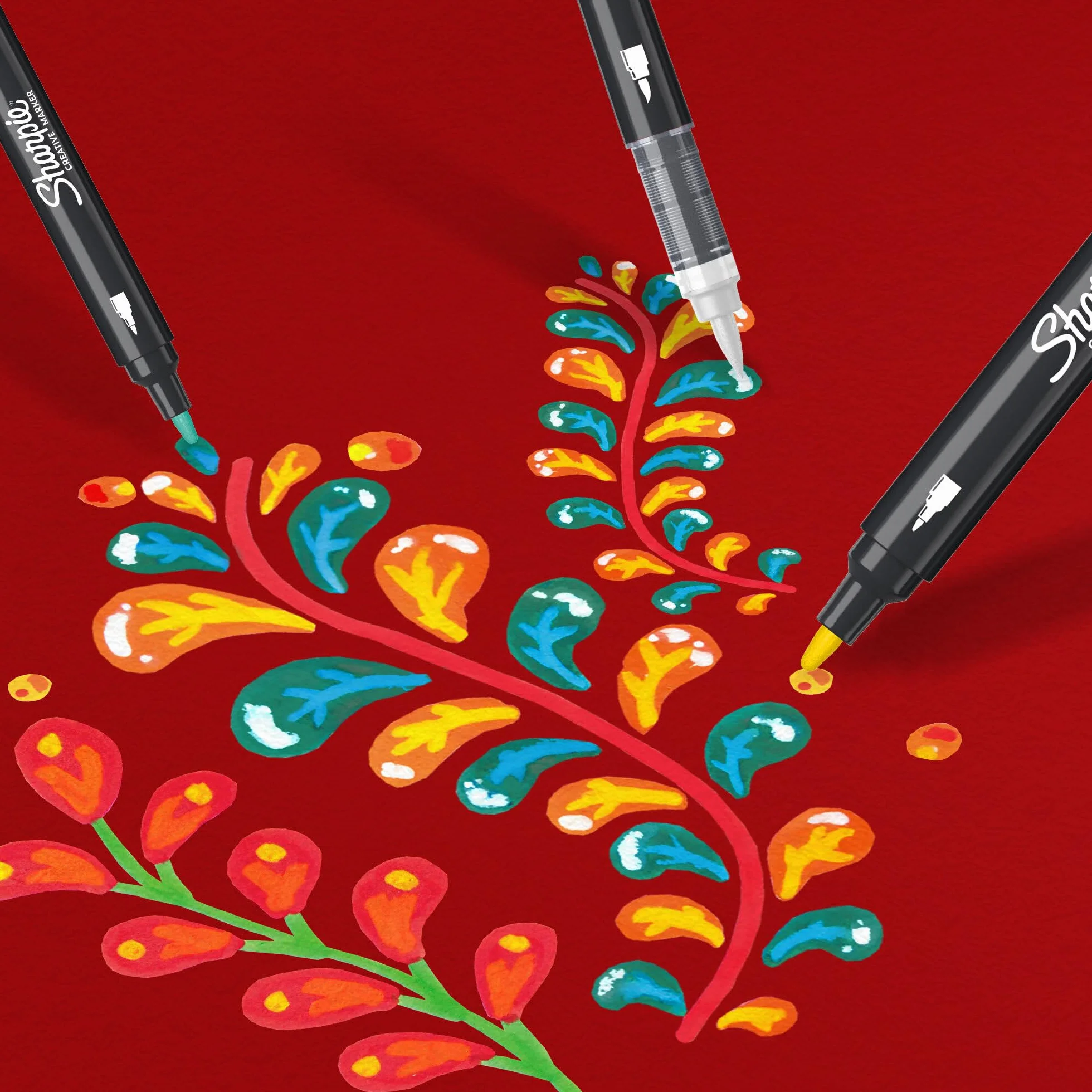 Sharpie Kreatywne markery, akrylowe markery na bazie wody, końcówka pociskowa, różne kolory, 2 sztuki