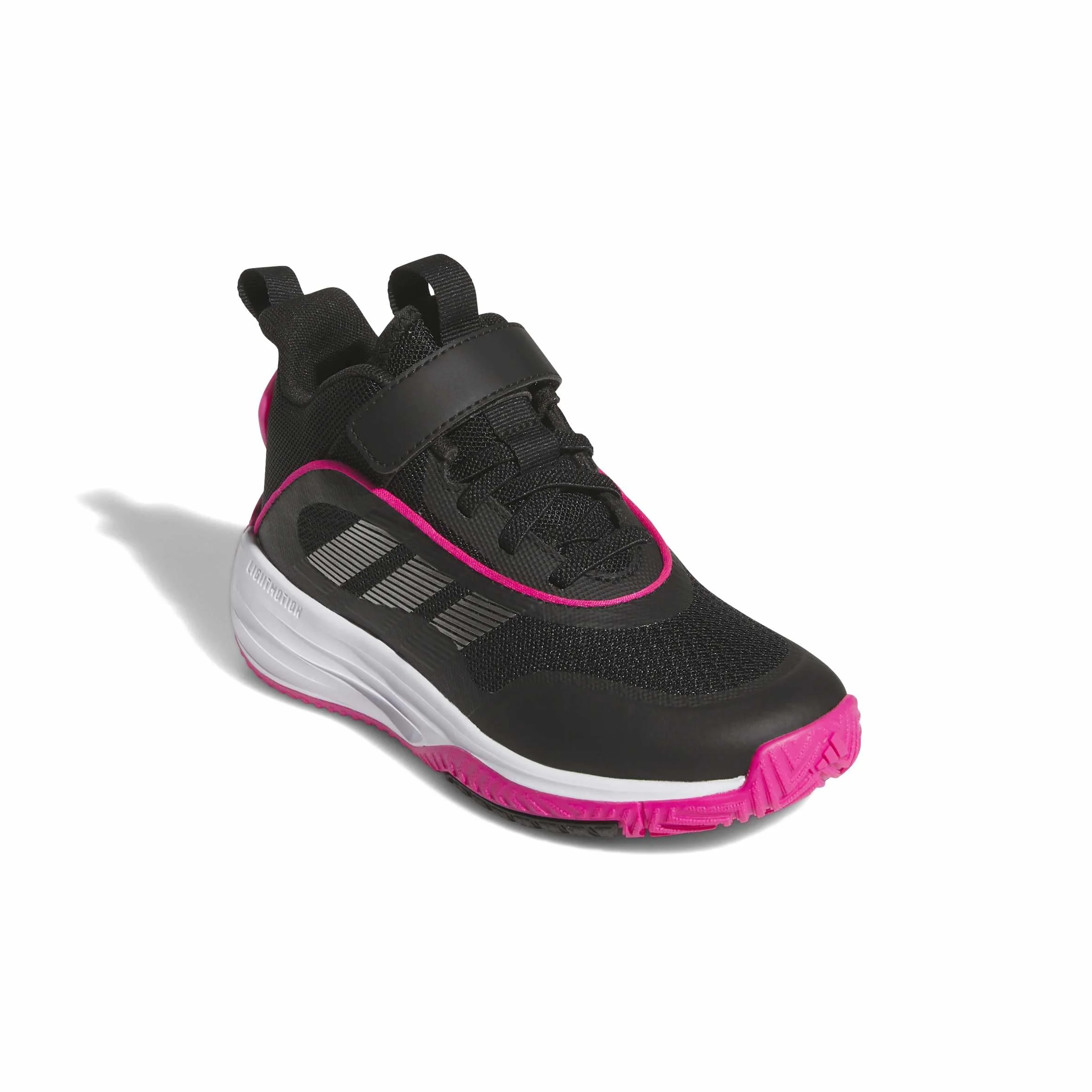 adidas Uniseks - dzieci Ownthegame 3.0 Shoes, Core Black/Iron Met./Shock Pink, 33 EU