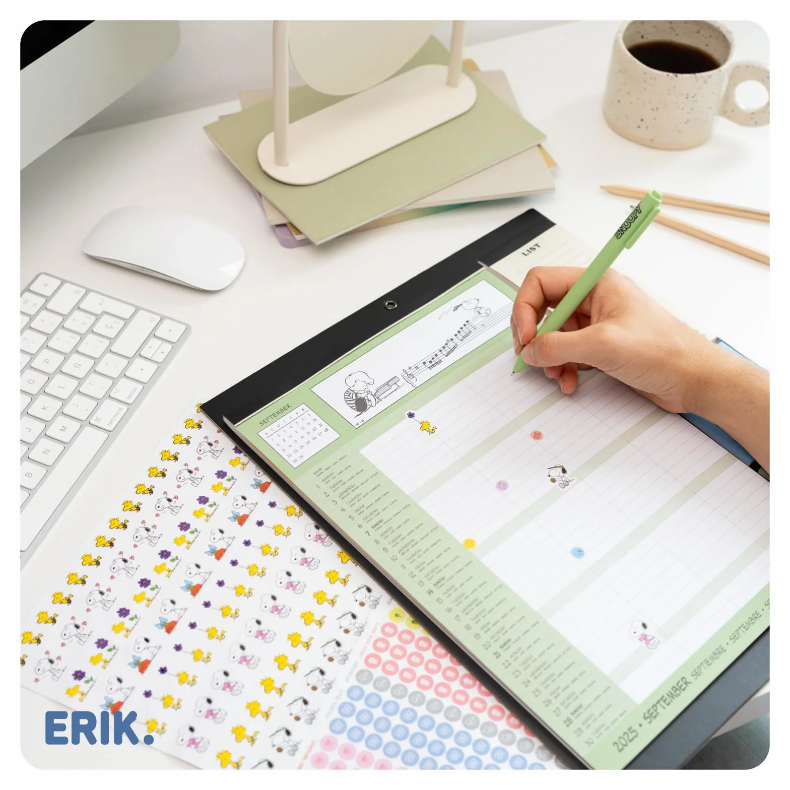 Grupo Erik Magnetic Planner For Fridge - Snoopy Gifts For Family | Magnetic Calendar With Stickers, Pen, Shopping List, Sticky Notes | Family Planner 2026 16 Months Sep 2025 - Dec 2026