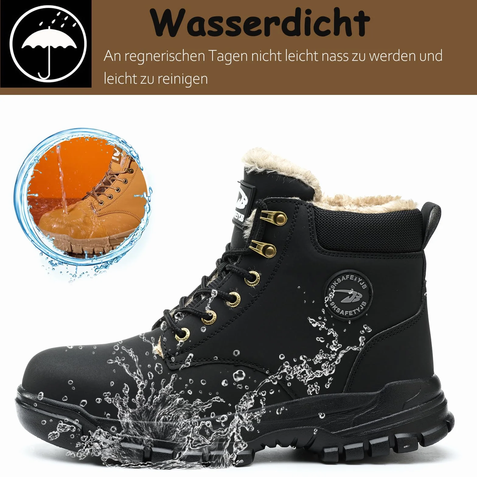 Zimowe buty ochronne męskie wodoodporne stalowe noski buty sportowe damskie buty robocze ciepłe futrzane buty ochronne z podszewką