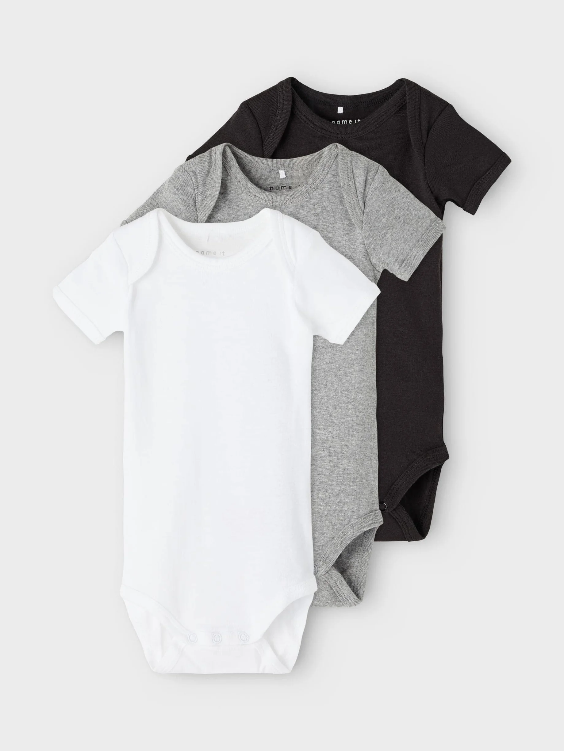 NAME IT śpioszki uniseks niemowlęta NBNBODY 3P SS BLACK 2 NOOS (3 w zestawie)