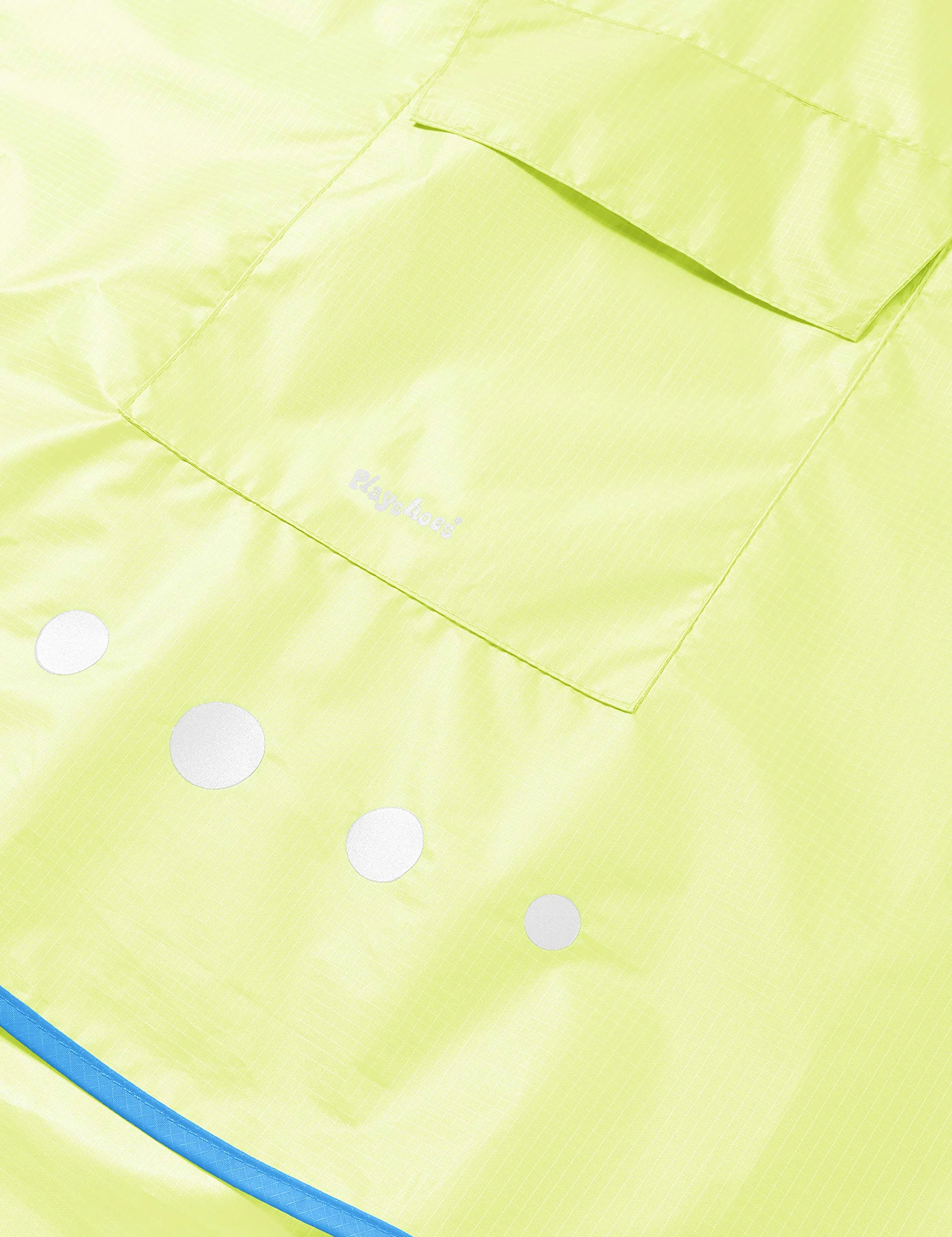 Playshoes Unisex dziecięce ponczo przeciwdeszczowe, składane, kurtka przeciwdeszczowa, odzież przeciwdeszczowa, żółty neonowy, M