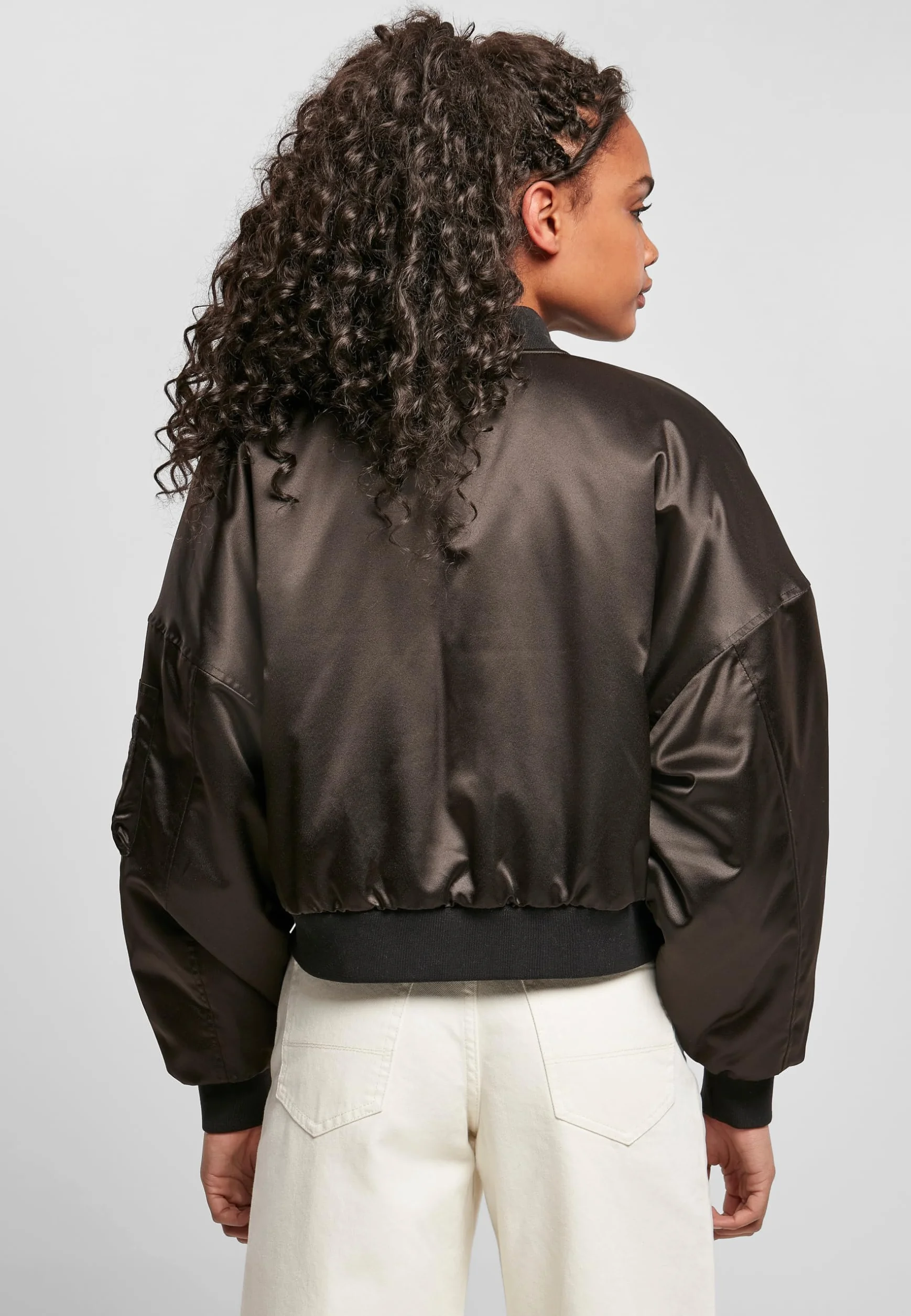 Urban Classics Kurtka Kobiety Damska Krótka Satynowa Kurtka Bomberka Oversized