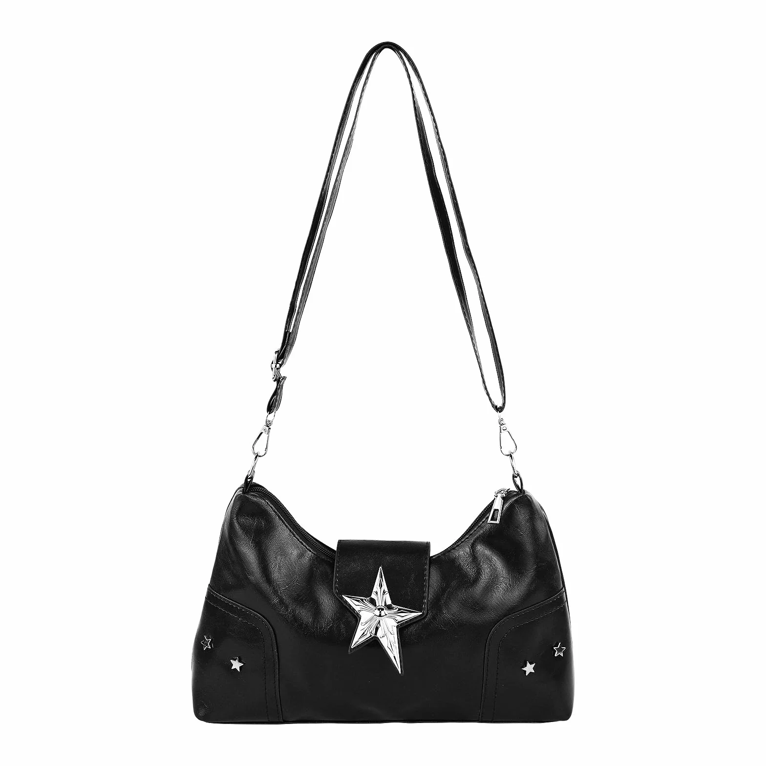 Y2K damska torba na ramię, lekka torebka z poliuretanu, z regulowanym paskiem na ramię, mała torba na ramię z zapięciem magnetycznym, torba Crossbody na co dzień, na zakupy i w podróż