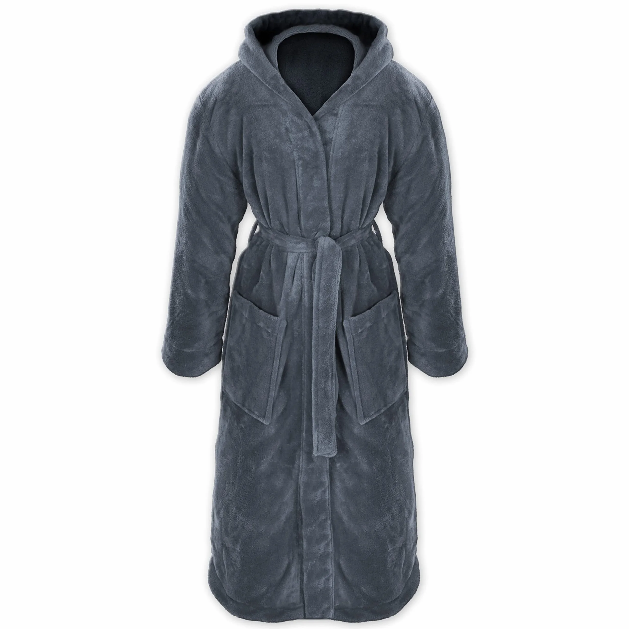 Gräfenstayn® Damski i męski szlafrok kąpielowy z kapturem, rozmiar S-XXXL Öko-Tex Standard 100, flanelowy polar