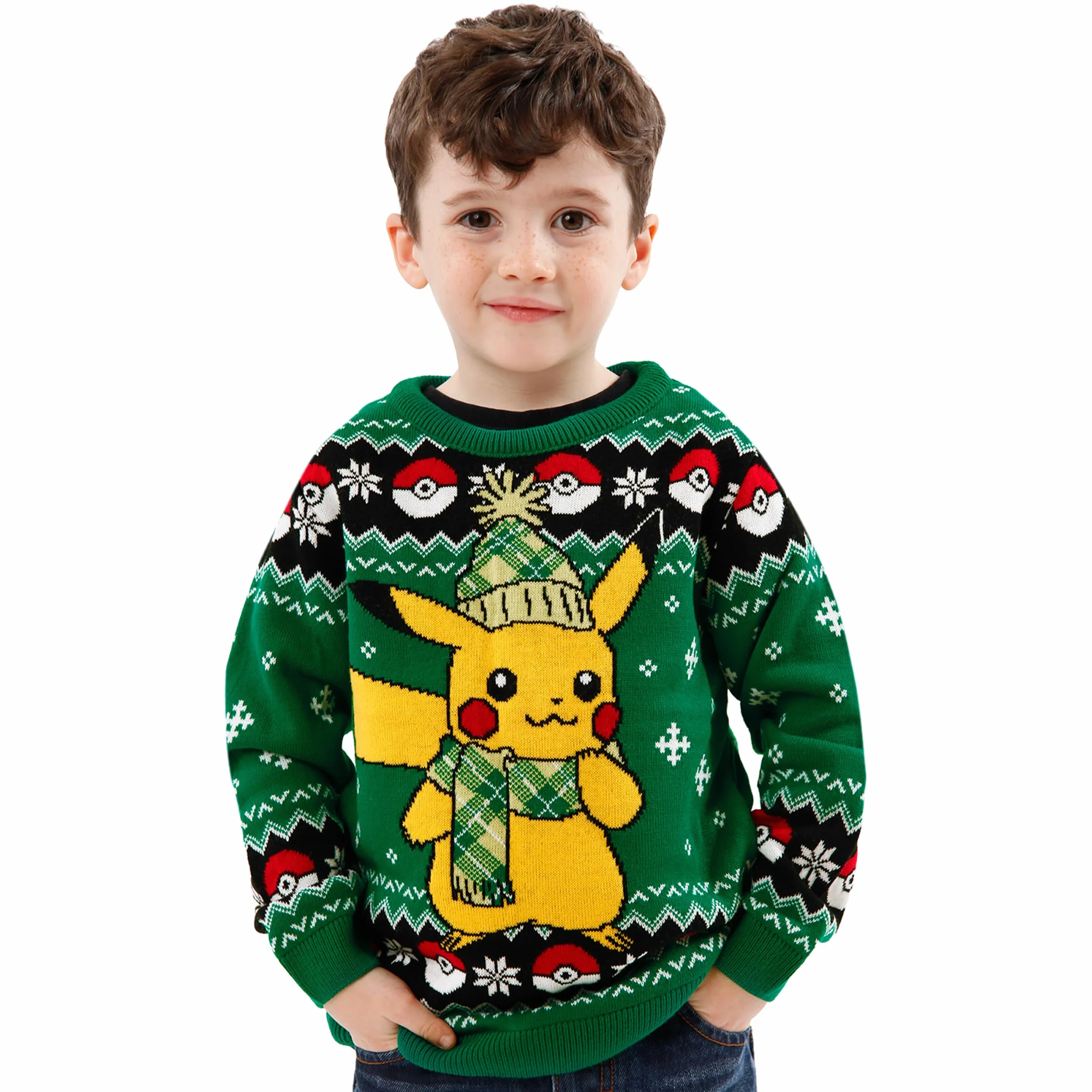 Pokemon Chłopcy Pikachu Sweter świąteczny