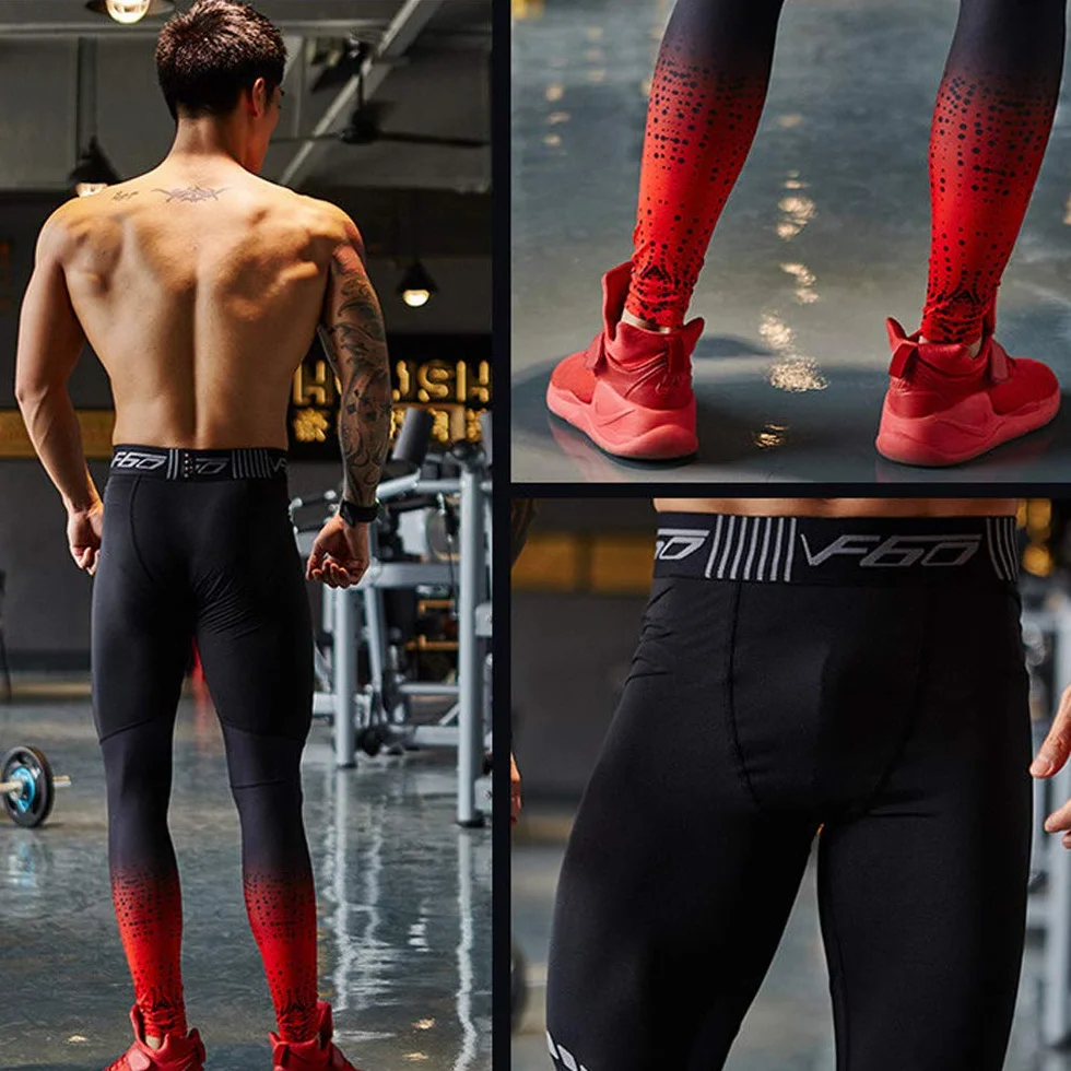 Męskie spodnie do kulturystyki Legginsy uciskowe Legginsy sportowe Spodnie do ćwiczeń gimnastycznych