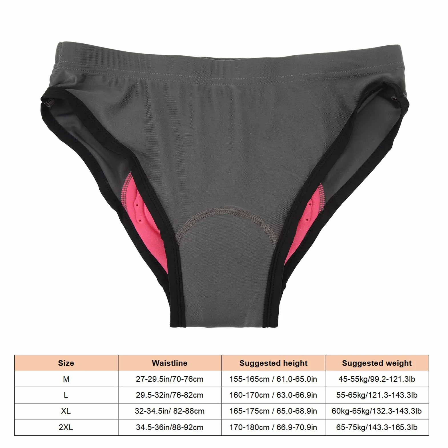 Damska Bielizna Rowerowa, Wyściełane Spodenki Rowerowe 3D Dla Kobiet, Lekkie, Szybkoschnące Damskie Majtki Rowerowe, Ciemnoszare(2XL)