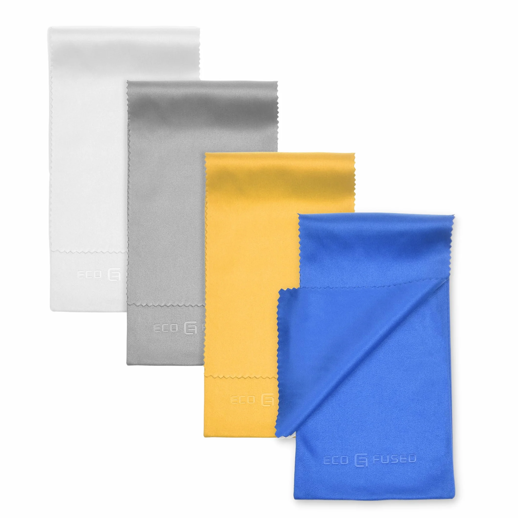 Etui na okulary Eco-Fused Slim - 4-pack wielokolorowych futerałów na okulary z mikrofibry - Miękkie etui na okulary przeciwsłoneczne - Etui na okulary ochronne z zapięciem na klapkę
