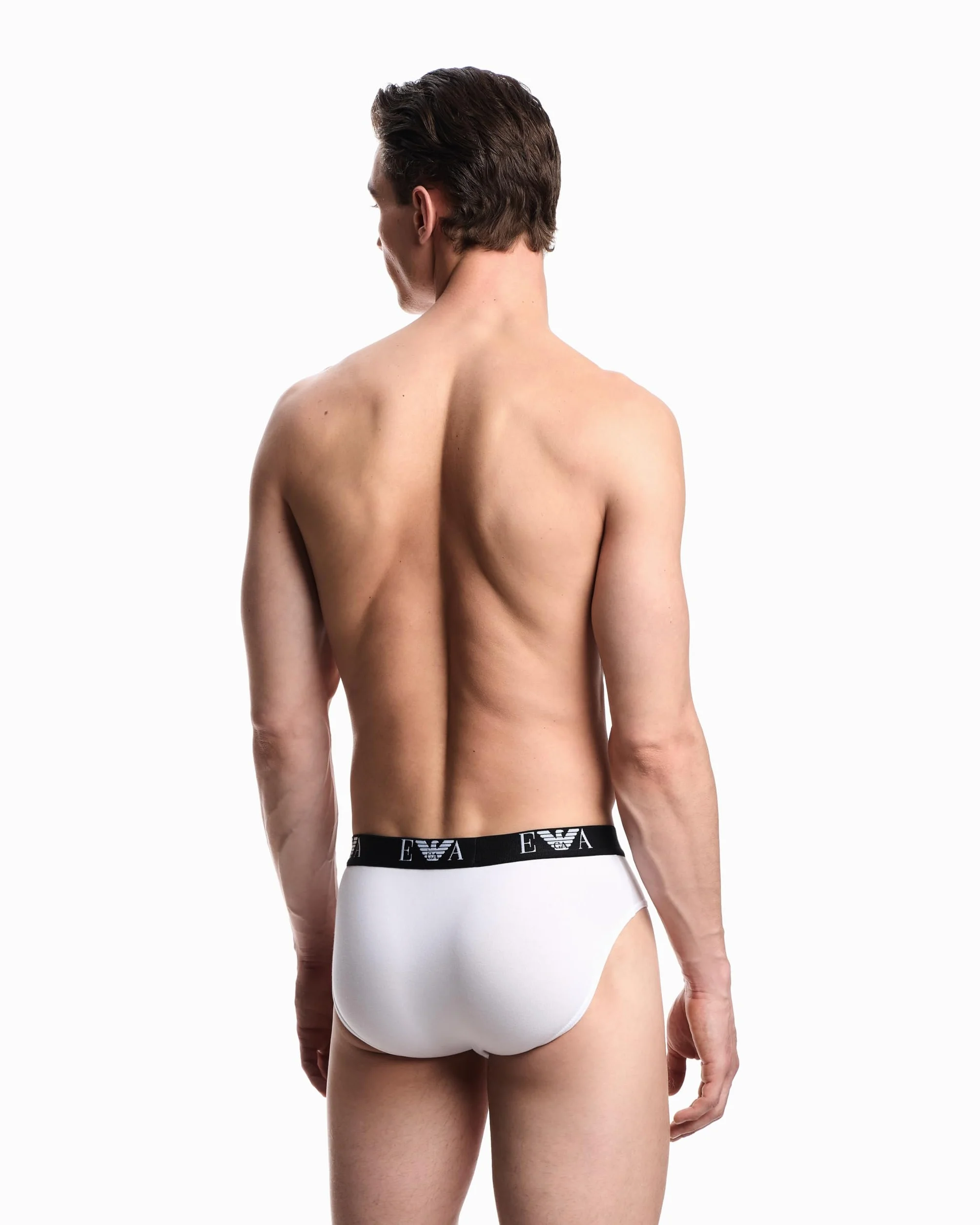 EMPORIO ARMANI Man's Bold Monogram 3-pak majtek, biały, L, Biały/Biały/Biały, L