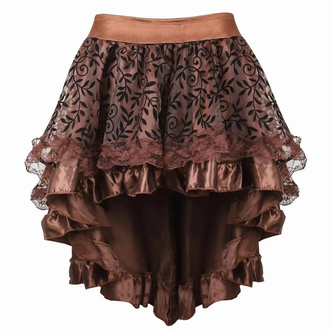 Sukienka gorsetowa spódniczka tutu, zestaw gorsety dla kobiet, steampunk, gotycki, punk, skórzany, gorset, kostium pirata, Halloween, duży rozmiar