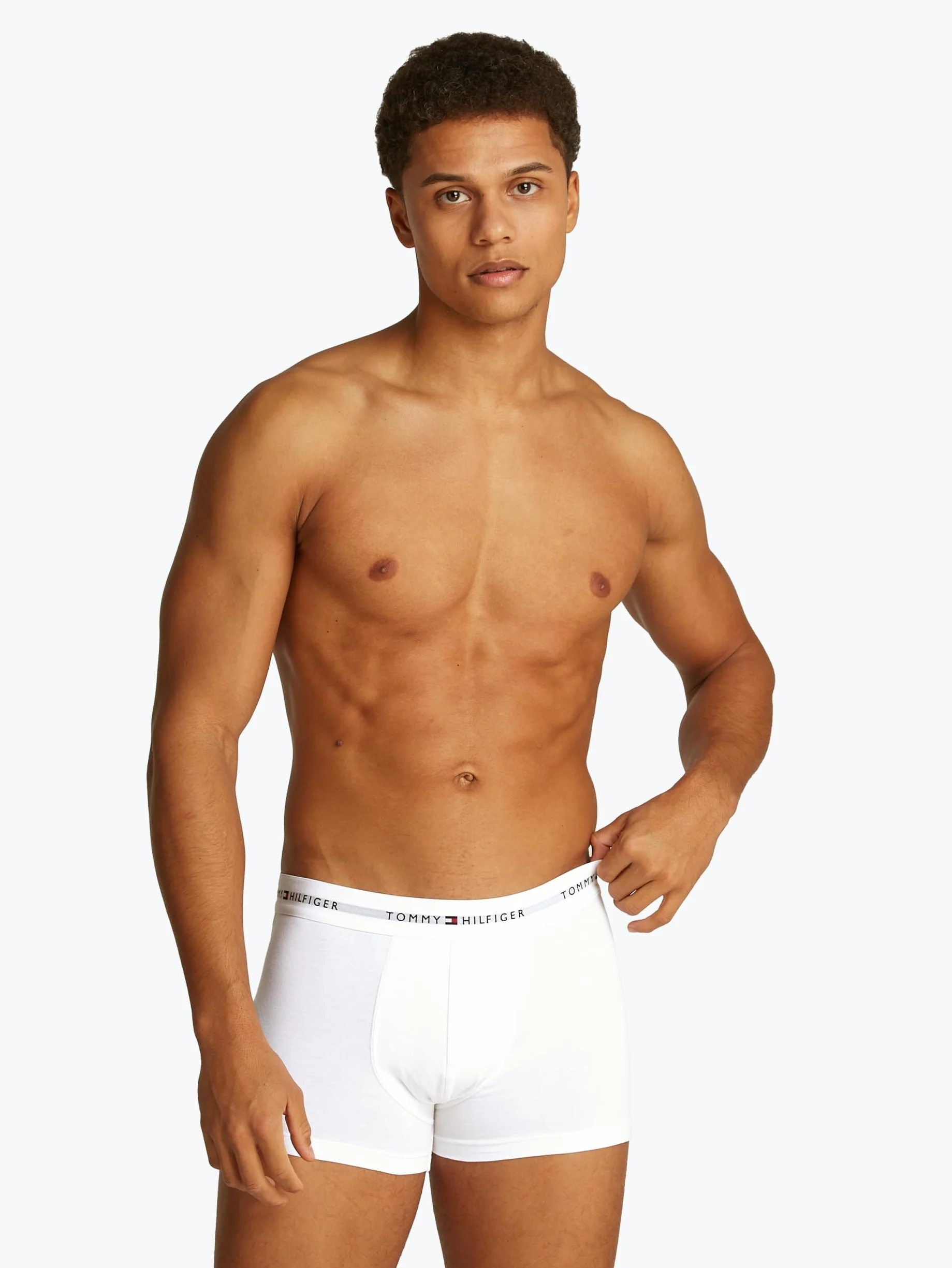 Tommy Hilfiger Męskie 3-pak bawełnianych kąpielówek, Biały (biały/biały/biały), L