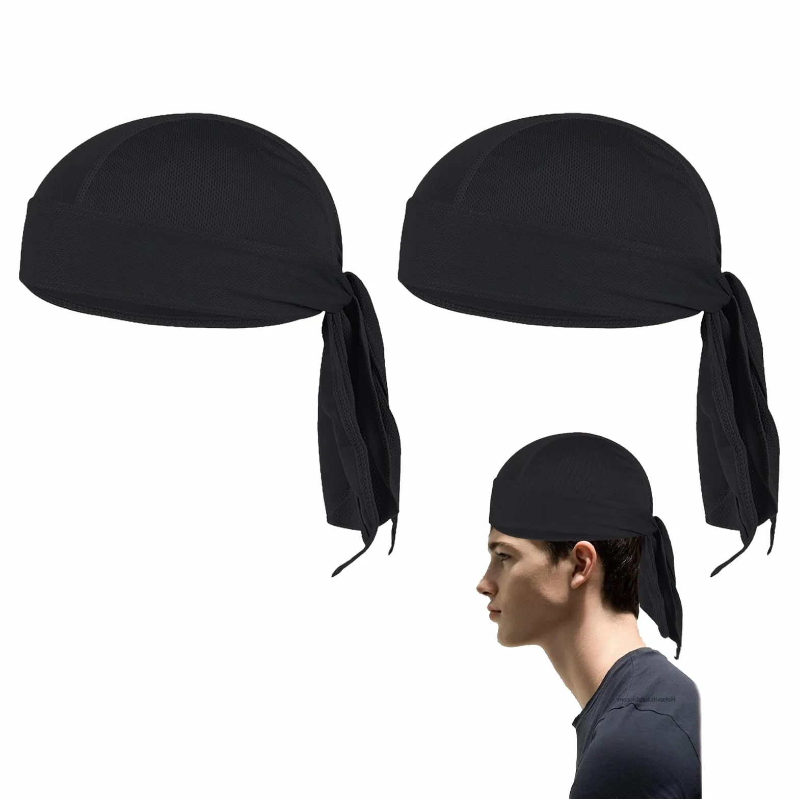 2 szt. Bandana, czapka pod kask, czapka rowerowa, oddychająca czapka, opaska na głowę, szybkoschnąca, oddychająca, czapka sportowa bandana, czapka dla mężczyzn, kobiet, do jazdy na rowerze, biegania