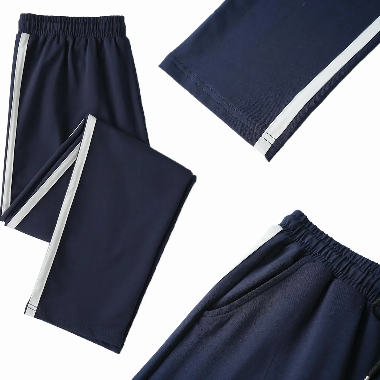 Spodnie do Joggingu Damskie Bawełniane Spodnie Sportowe z Paskami Dres Treningowy Spodnie Treningowe z Kieszeniami Spodnie do Biegania Spodnie Rekreacyjne
