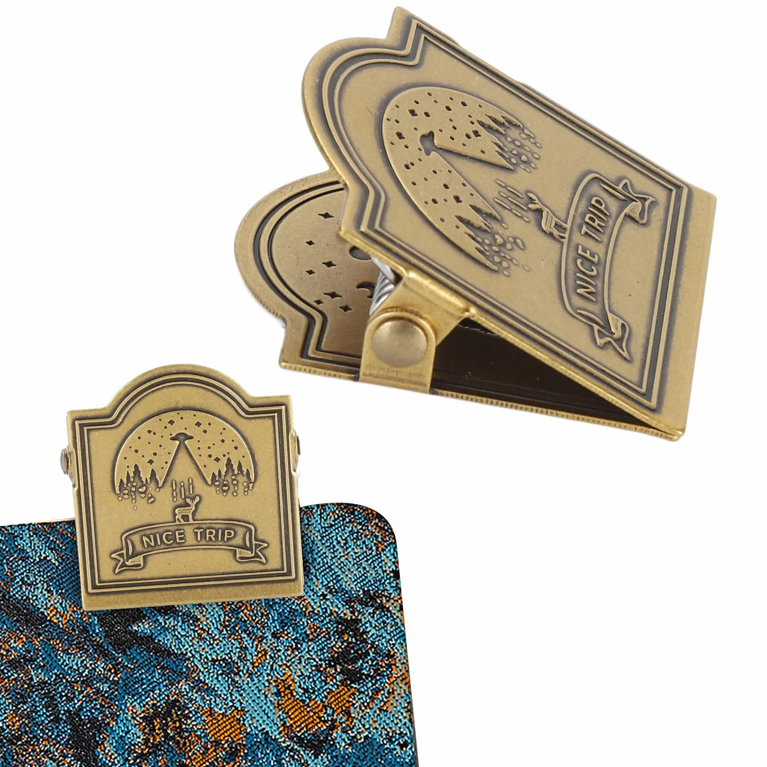 Metalowy Klips do Książek w Stylu Vintage do Organizowania Dokumentów, średnie Klipsy do Segregatorów, Klipsy do Książek do Przytrzymywania Otwartej Książki, Ozdobny Klips do