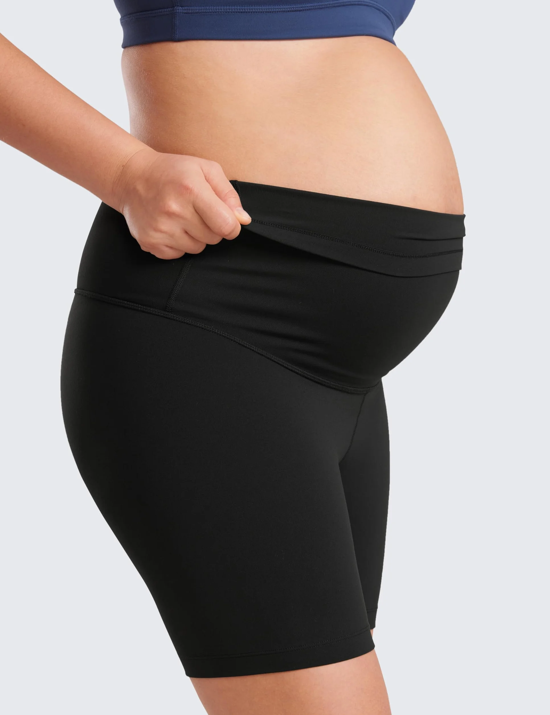 CRZ YOGA Damskie szorty ciążowe Butterluxe Biker zakrywające brzuch do jogi i ćwiczeń odzież sportowa - 15cm