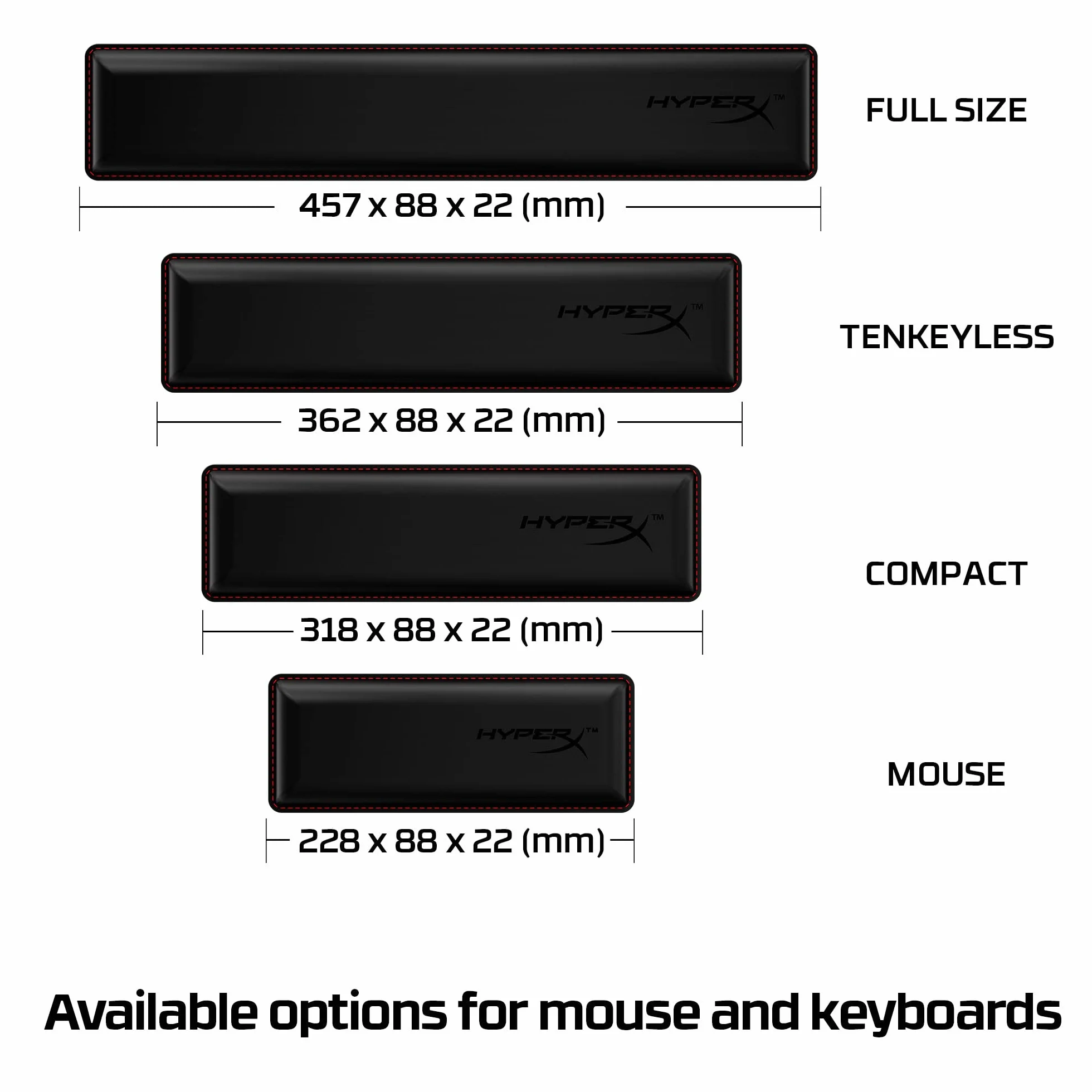 HyperX 4Z7X2AA podkładka pod nadgarstek – myszy, żel chłodzący, pianka z pamięcią kształtu, antypoślizgowa, czarna