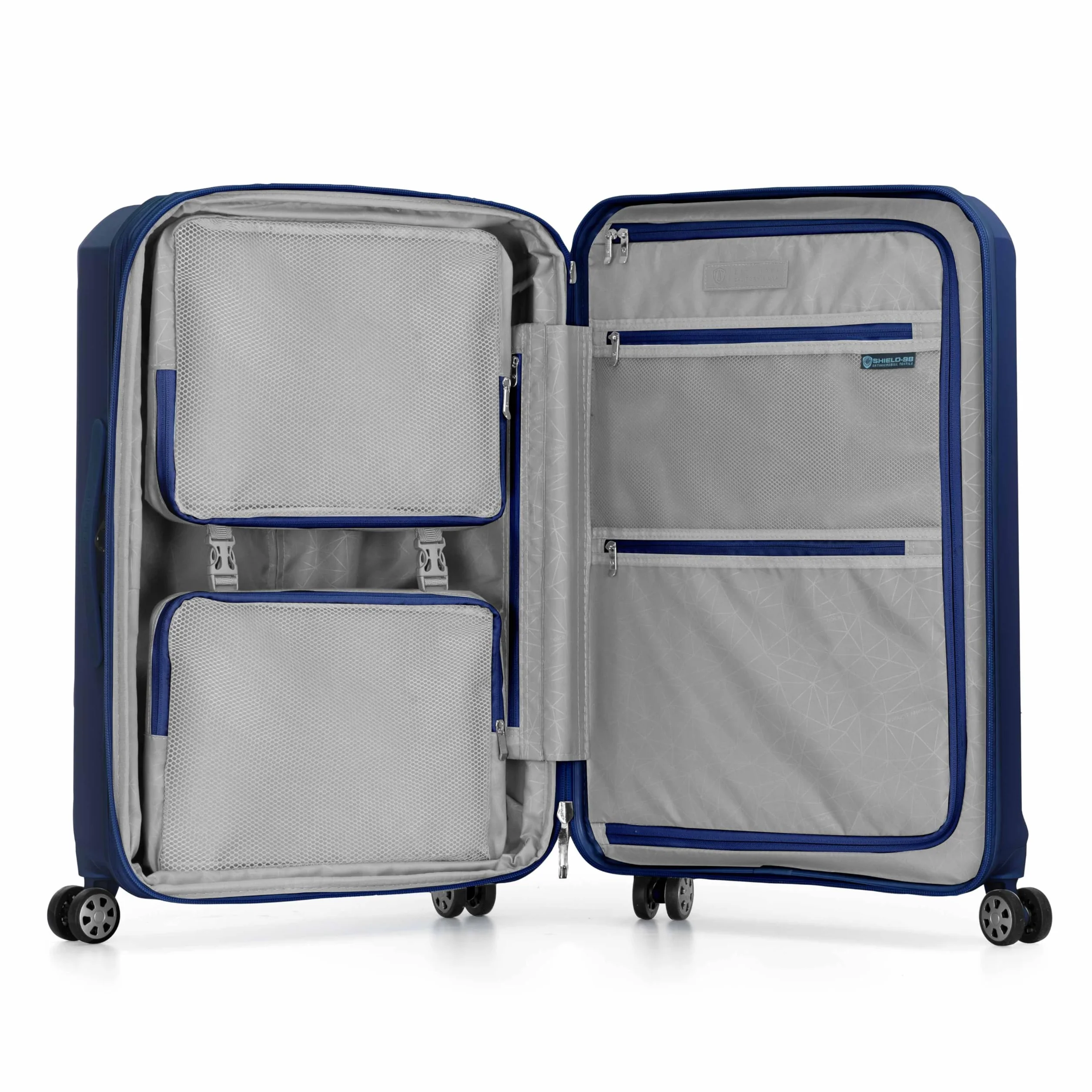Traveler's Choice Pagosa niezniszczalny bagaż typu z twardą skorupą z możliwością rozbudowy, granatowy, 2 Piece Set