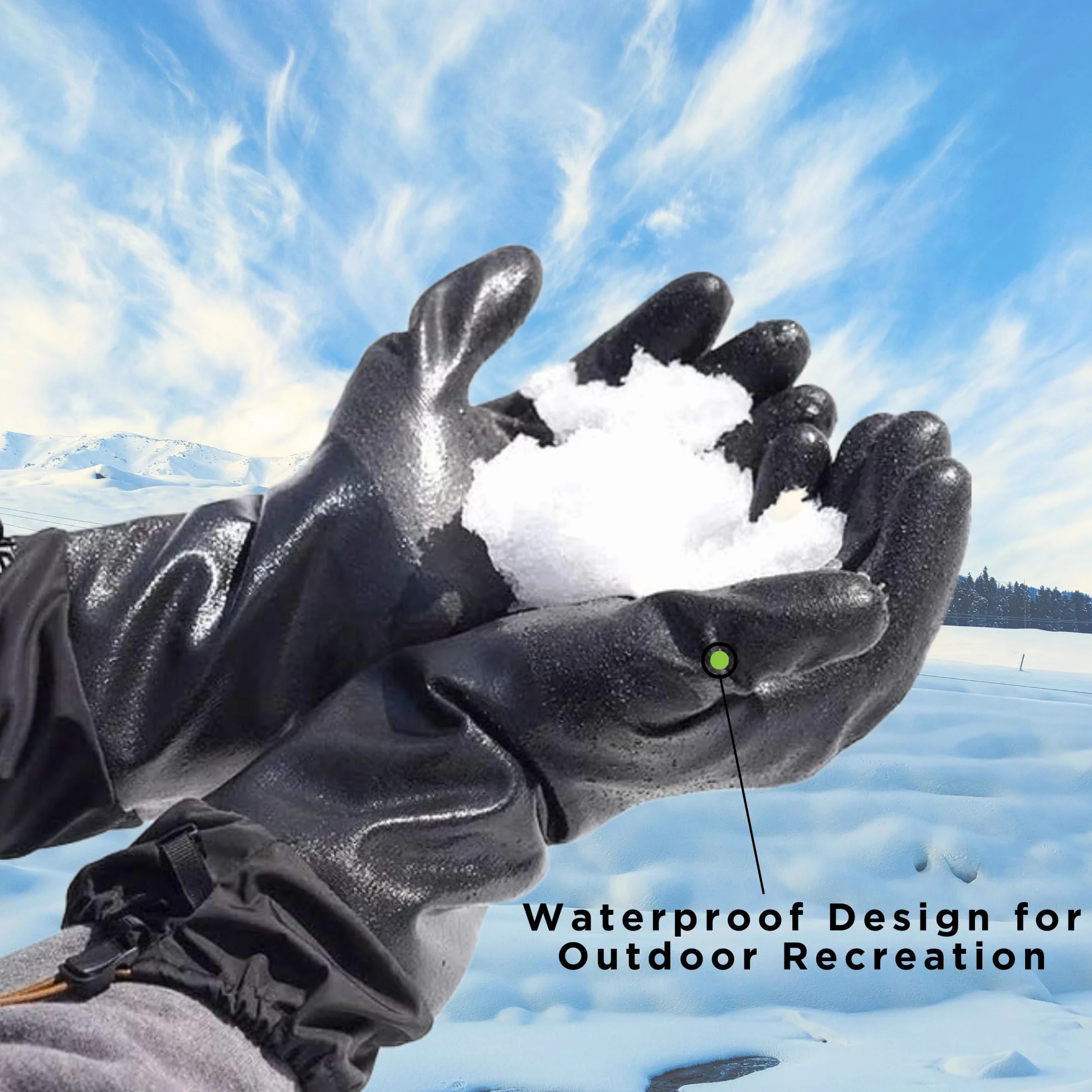 SHOWA 282-02 Waterproof Breathable Insulated Winter Snow Sports Glove with Extended Cuff, Medium (1 Pair)