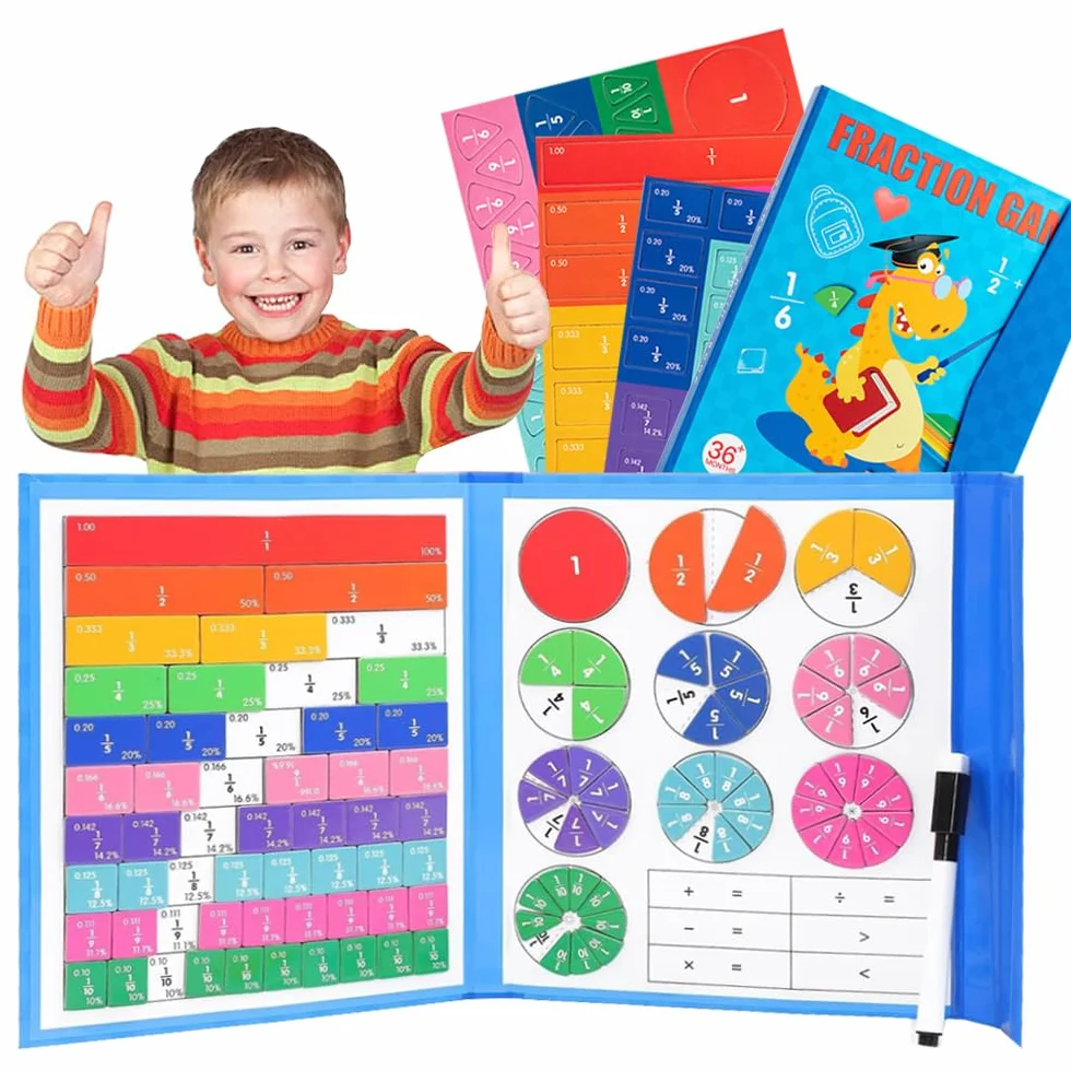 Płytki z frakcjami magnetycznymi, Montessori Magnetic Book Frraction, płytki magnetyczne, frakcje, płytki z frakcjami magnetycznymi, kręgami frakcji, frakcjami magnetycznymi
