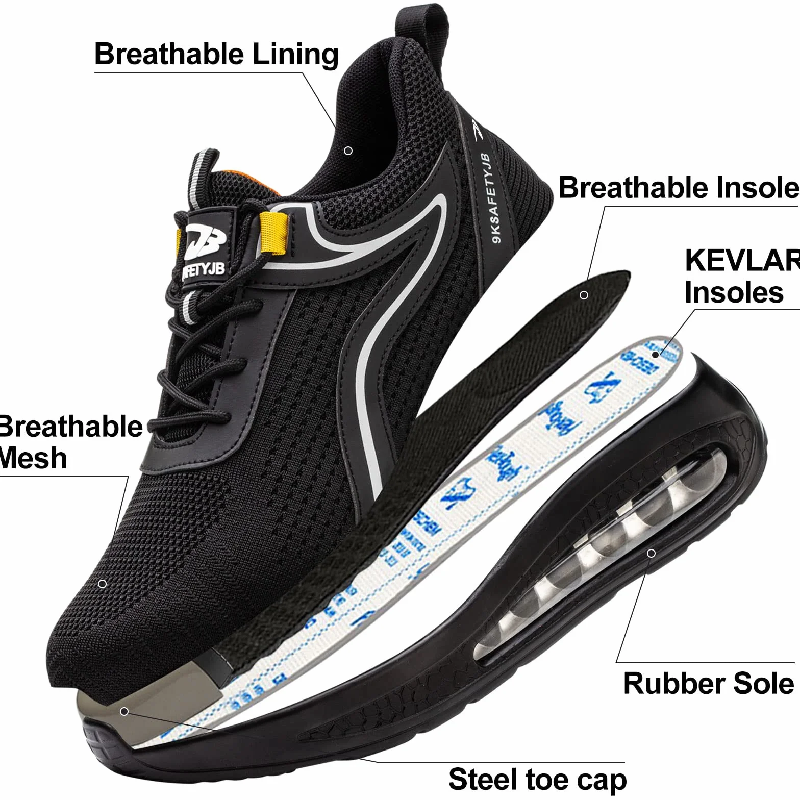 Obuwie Ochronne Antypoślizgowe Buty Robocze Oddychające Buty Ochronne ze Stalowym