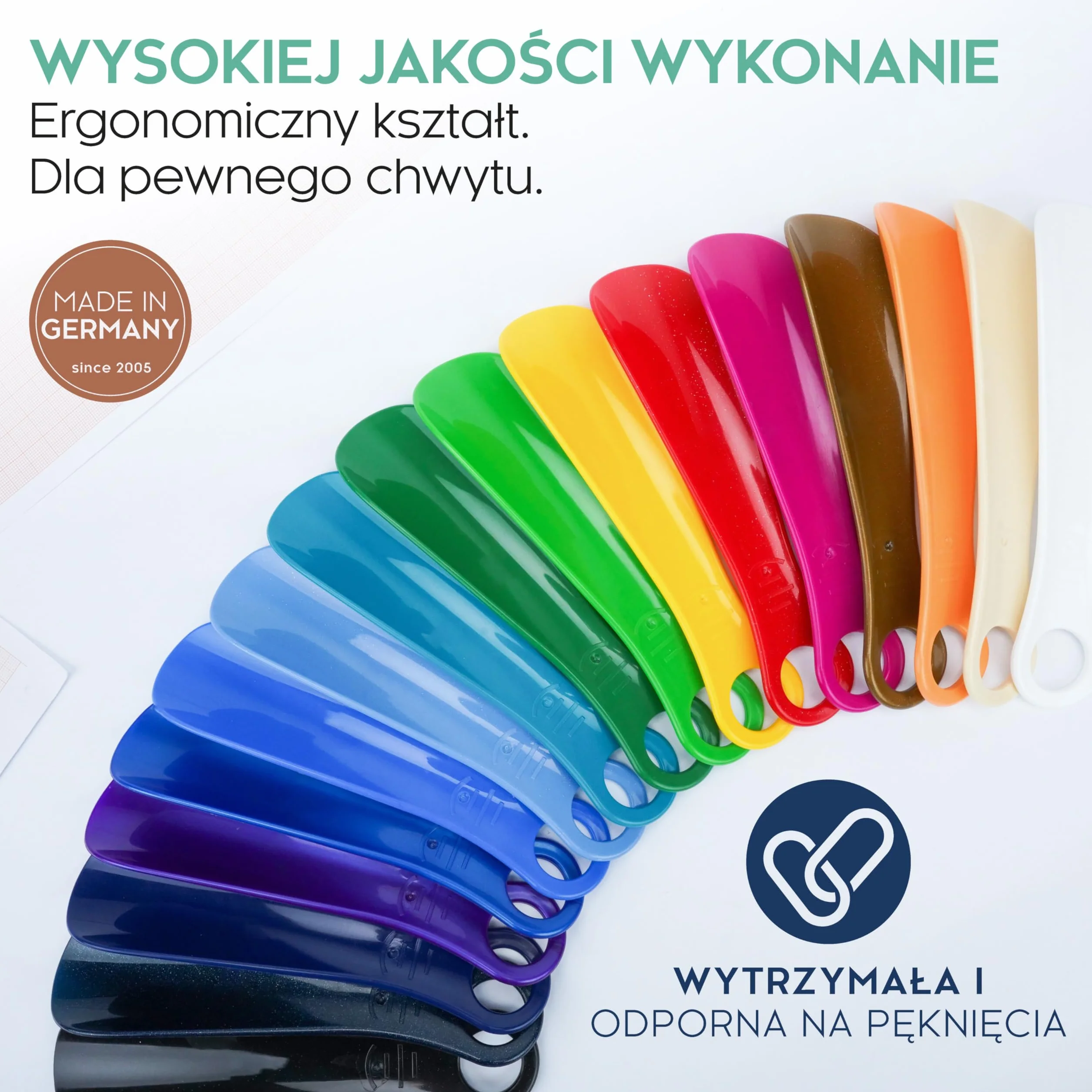 biped łyżka do butów z tworzywa 18 cm – Mini łyżka podróżna ergonomiczna – Idealna dla dzieci i dorosłych – Praktyczne lekkie akcesorium z2798(Petrolowy)