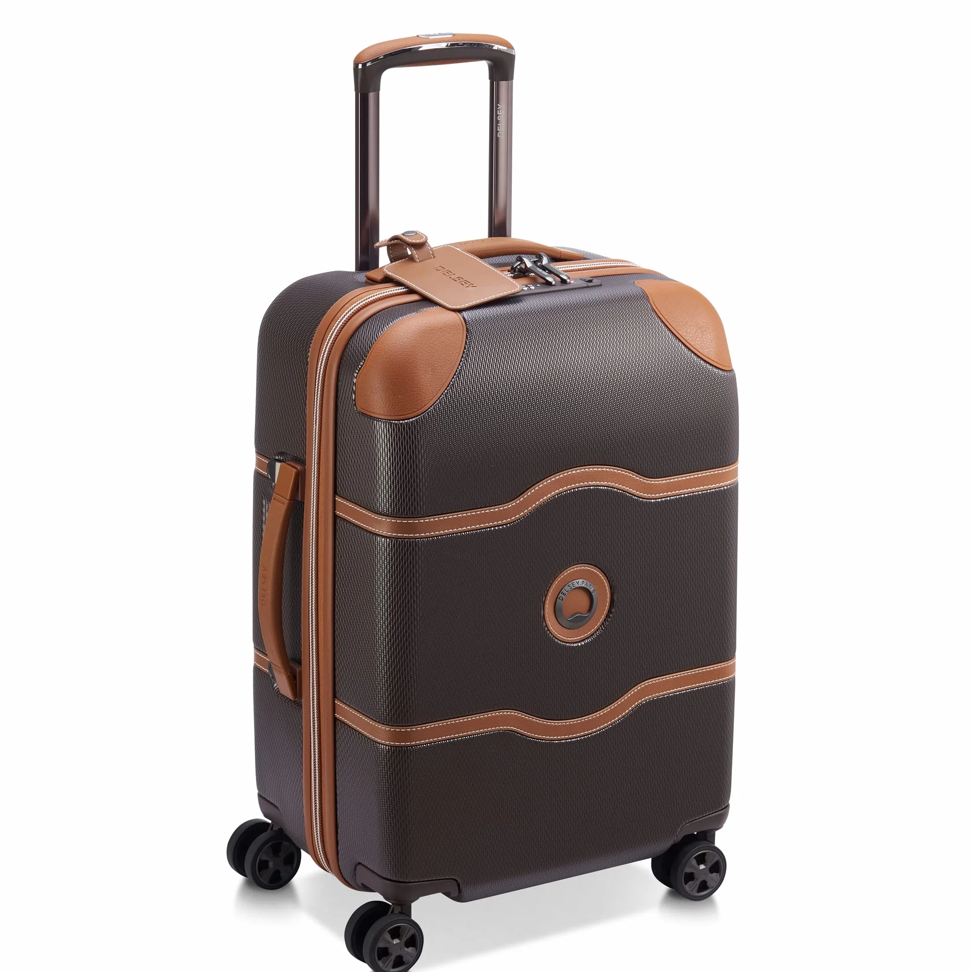 DELSEY PARIS Chatelet Air 2.0 Hardside Luggage with Spinner Wheels, Chocolate Brown, 2 Piece Set, (20/Backpack)
