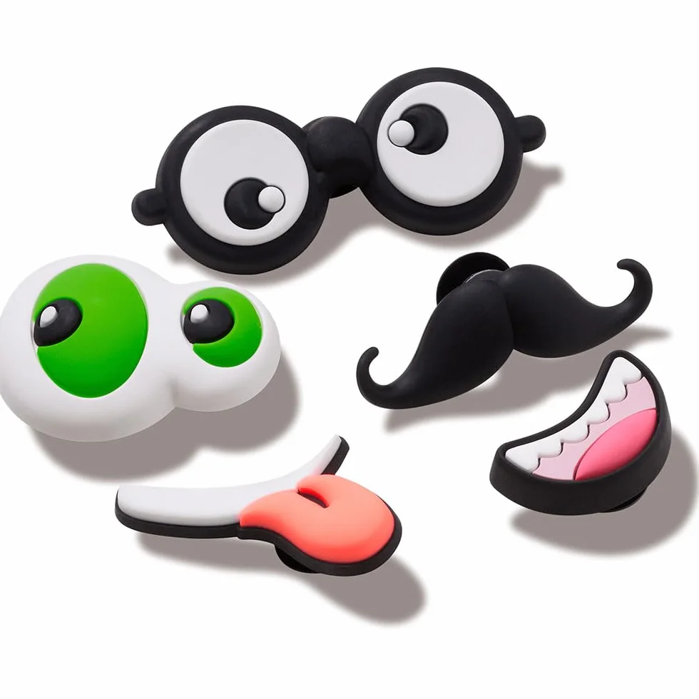 Crocs Uniseks Make Your Own Faces 5 sztuk zawieszek do butów, wielokolorowe, jeden rozmiar, wielobarwny, Rozmiar Uniwersalny