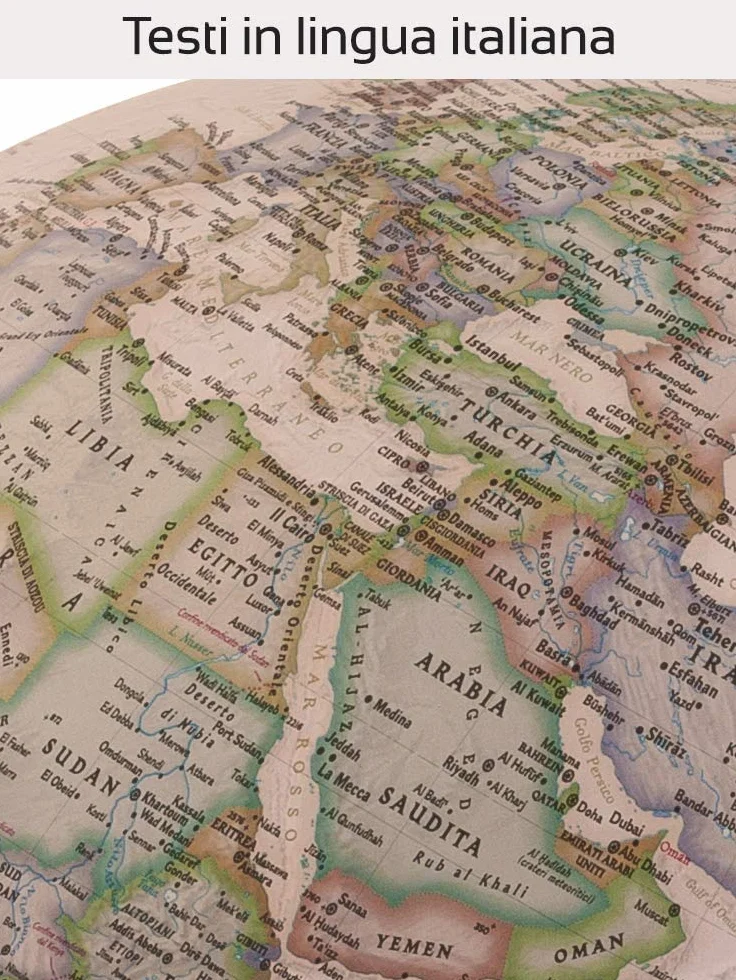 Tecnodidattica - Globus NATGEO Executive | Oficjalna kartografia fizyczno-polityczna National Geographic Executive w stylu starym | Jasne i obrotowe | Teksty w języku Polski | Średnica 30 cm