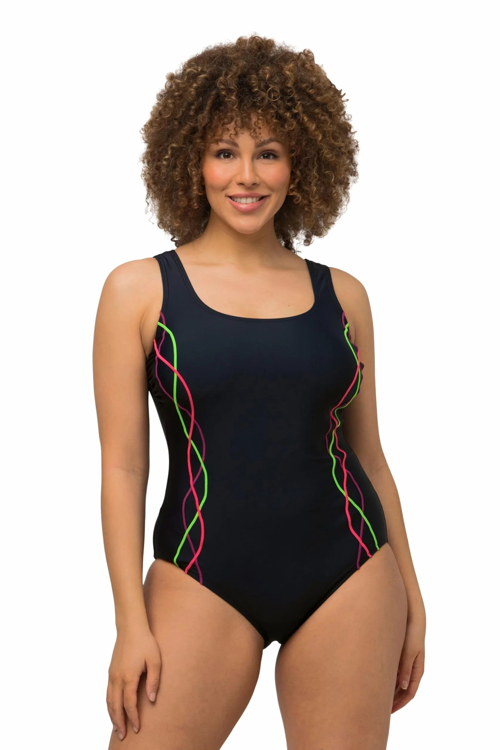 Ulla Popken stroje kąpielowe Kobiety Costume Da Bagno, Pipings, Fascia Sotto Il Seno, Fodera Anteriore (1 w zestawie)
