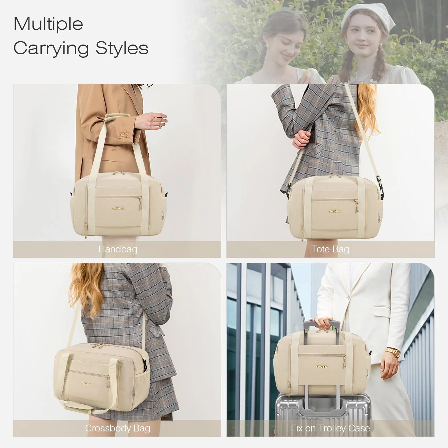 SPAHER Torba Podróżna Bagaż Podręczny Ryanair 40x20x25 Torba Sportowa Weekendowa Pływacka Wodoodporna Torby Szpitalna Ciążowa Fitness Cabin Duffle Bag dla Kobiet Mężczyźni
