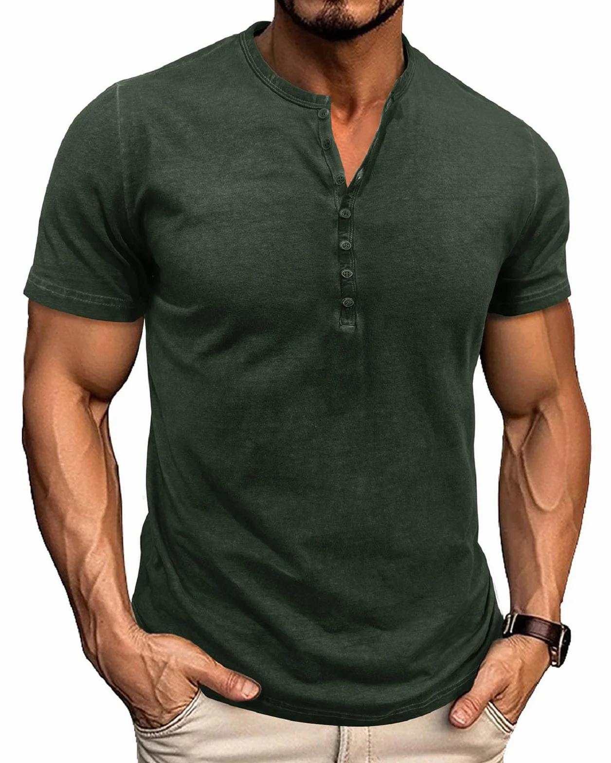 Męskie koszulki Henley koszulki dla mężczyzn lato bawełna dziadek guzik vintage casual topy M-3XL