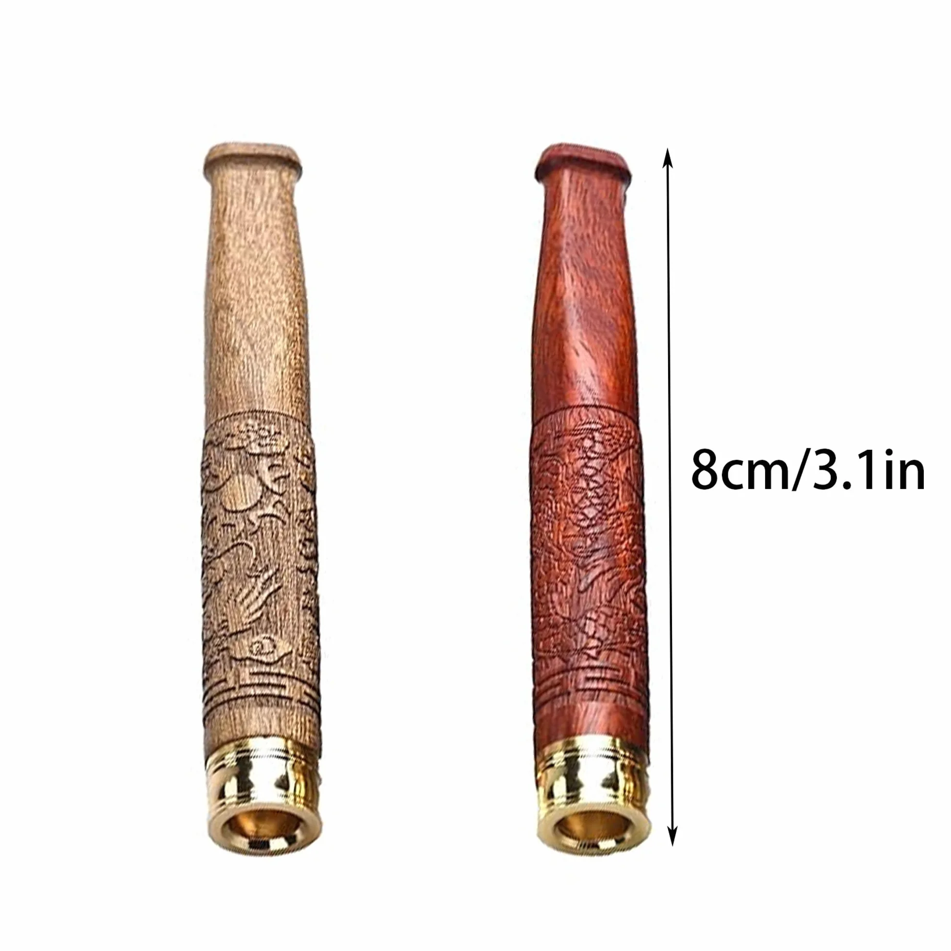 2 sztuki, ustnik z drewna, ustnik dla dorosłych, ustnik do papierosów, rzeźbiony drewniany papierośnica, wielokrotnego użytku, ustnik do papierosów, zdejmowany, odpowiedni do zwykłych papierosów
